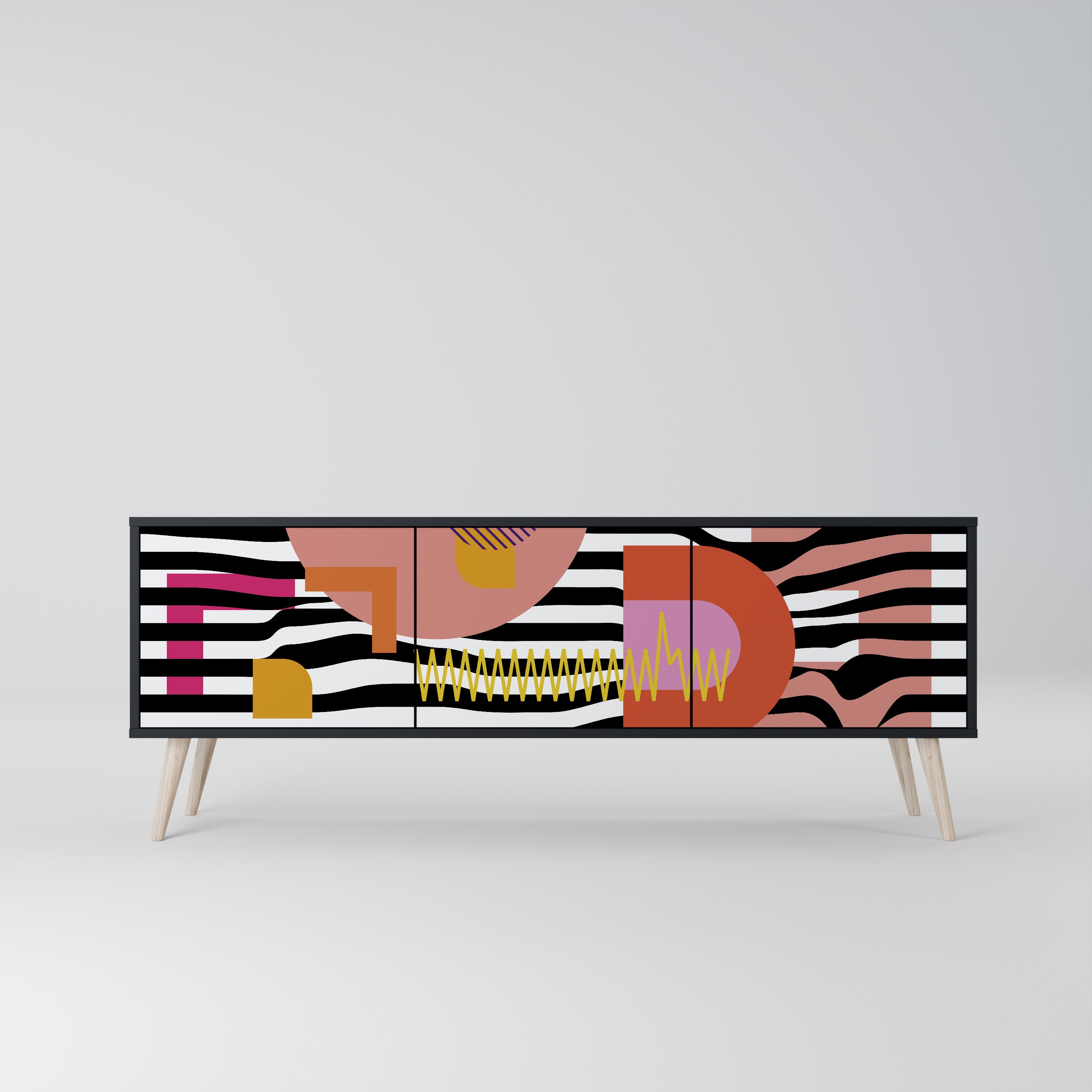 CHROMATIC ABSTRACT Szafka RTV 3-drzwiowa korpus Czarny