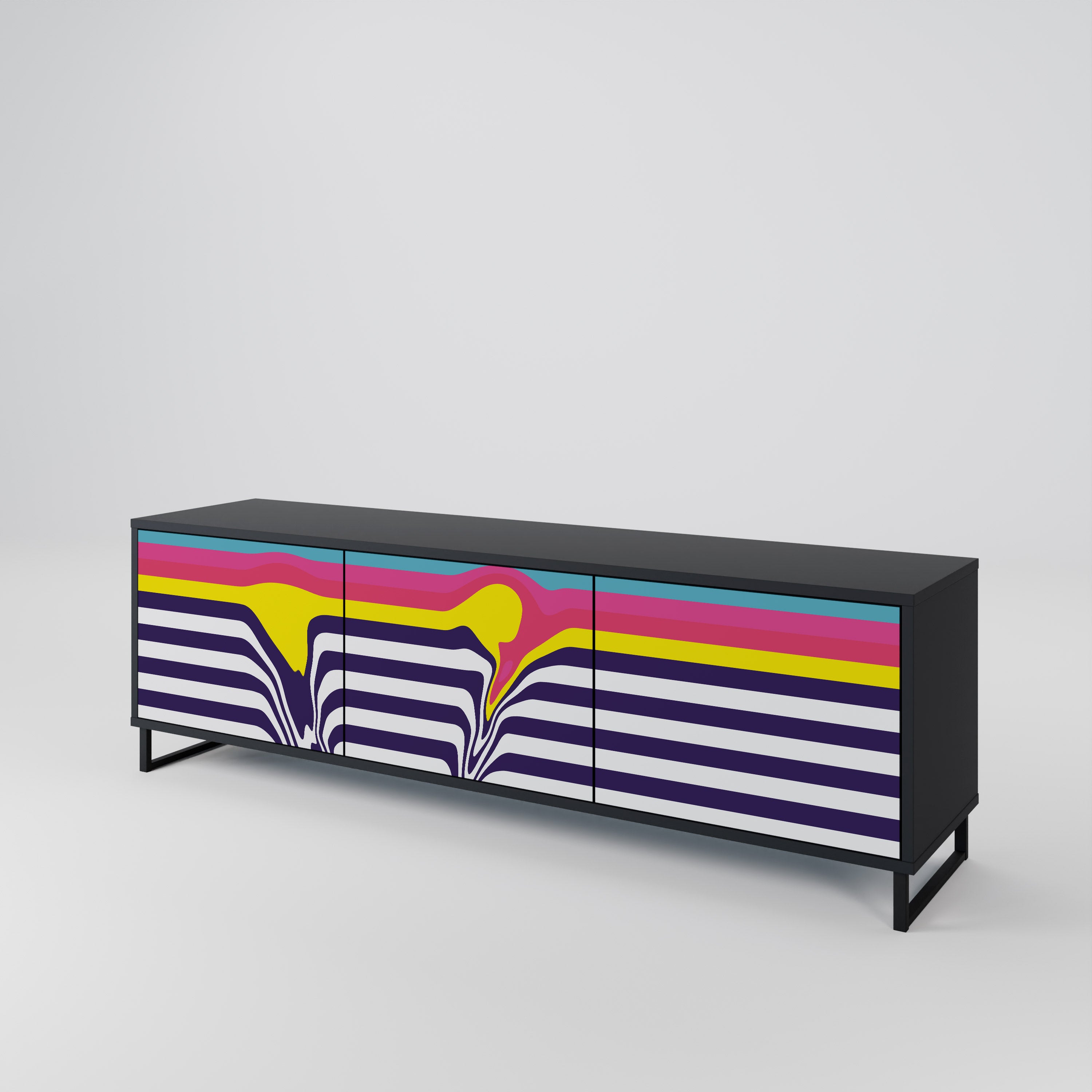 COLORFUL DIVERSION Szafka RTV 3-drzwiowa korpus Czarny