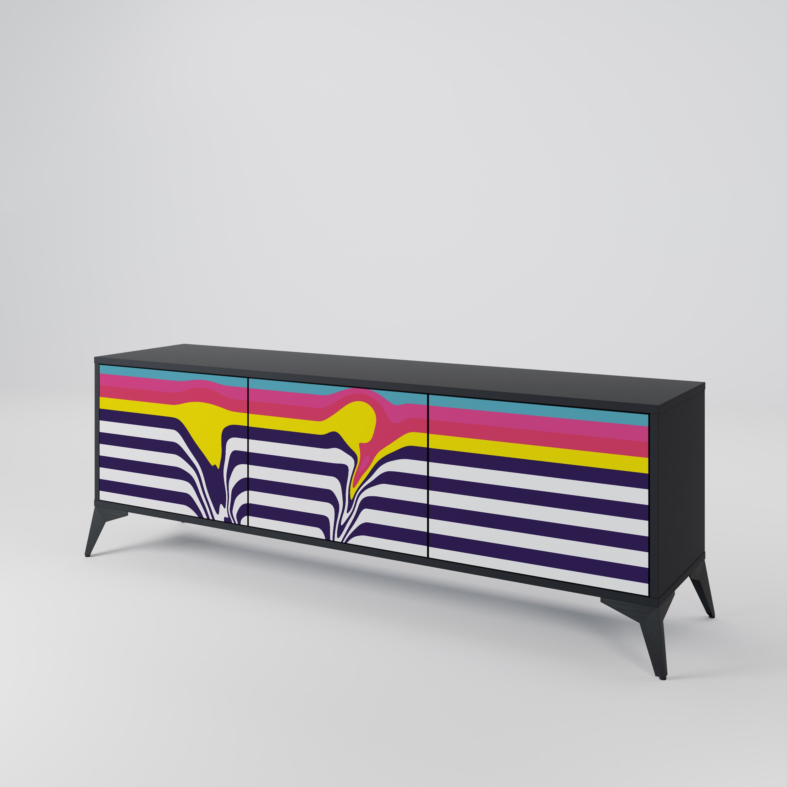 COLORFUL DIVERSION Szafka RTV 3-drzwiowa korpus Czarny