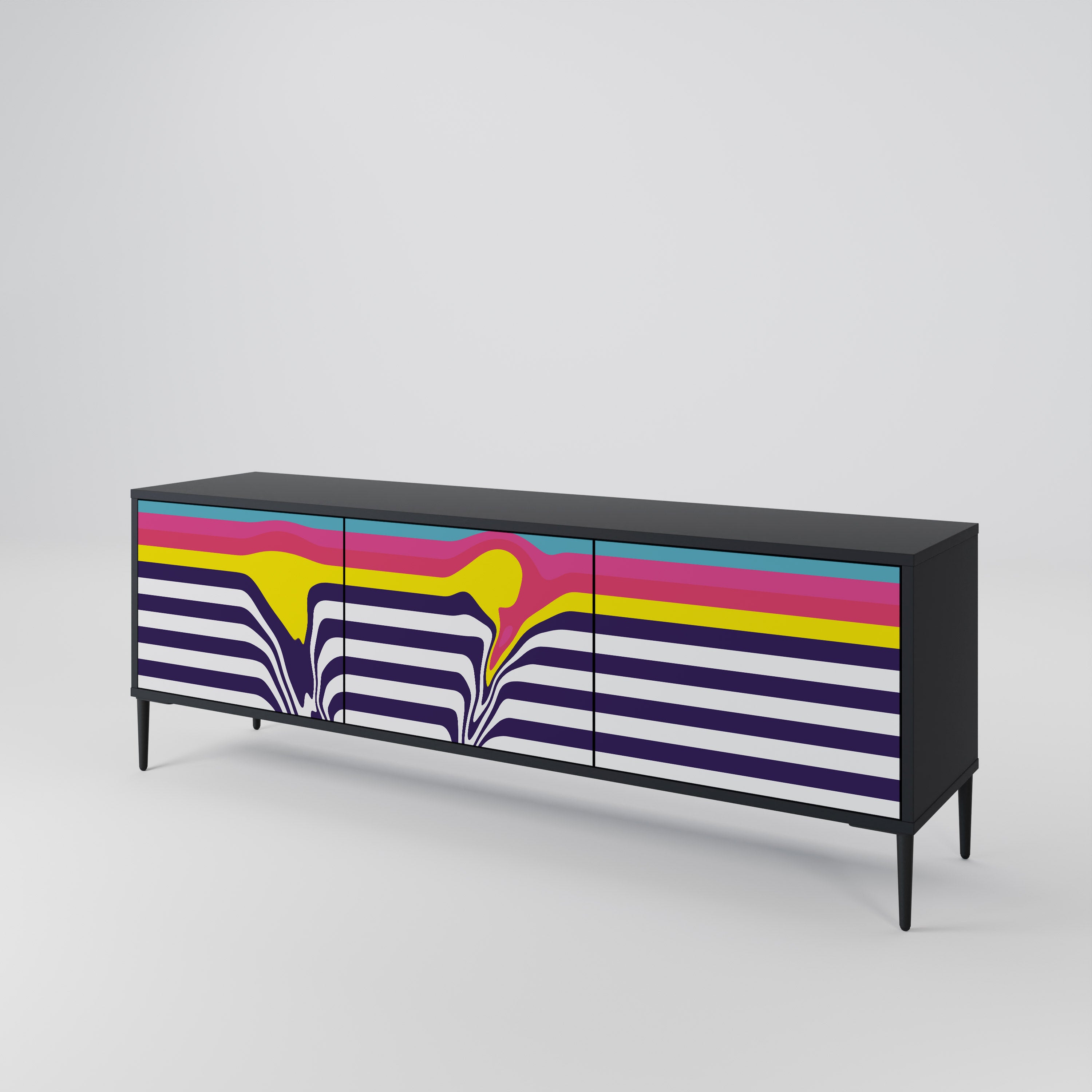COLORFUL DIVERSION Szafka RTV 3-drzwiowa korpus Czarny