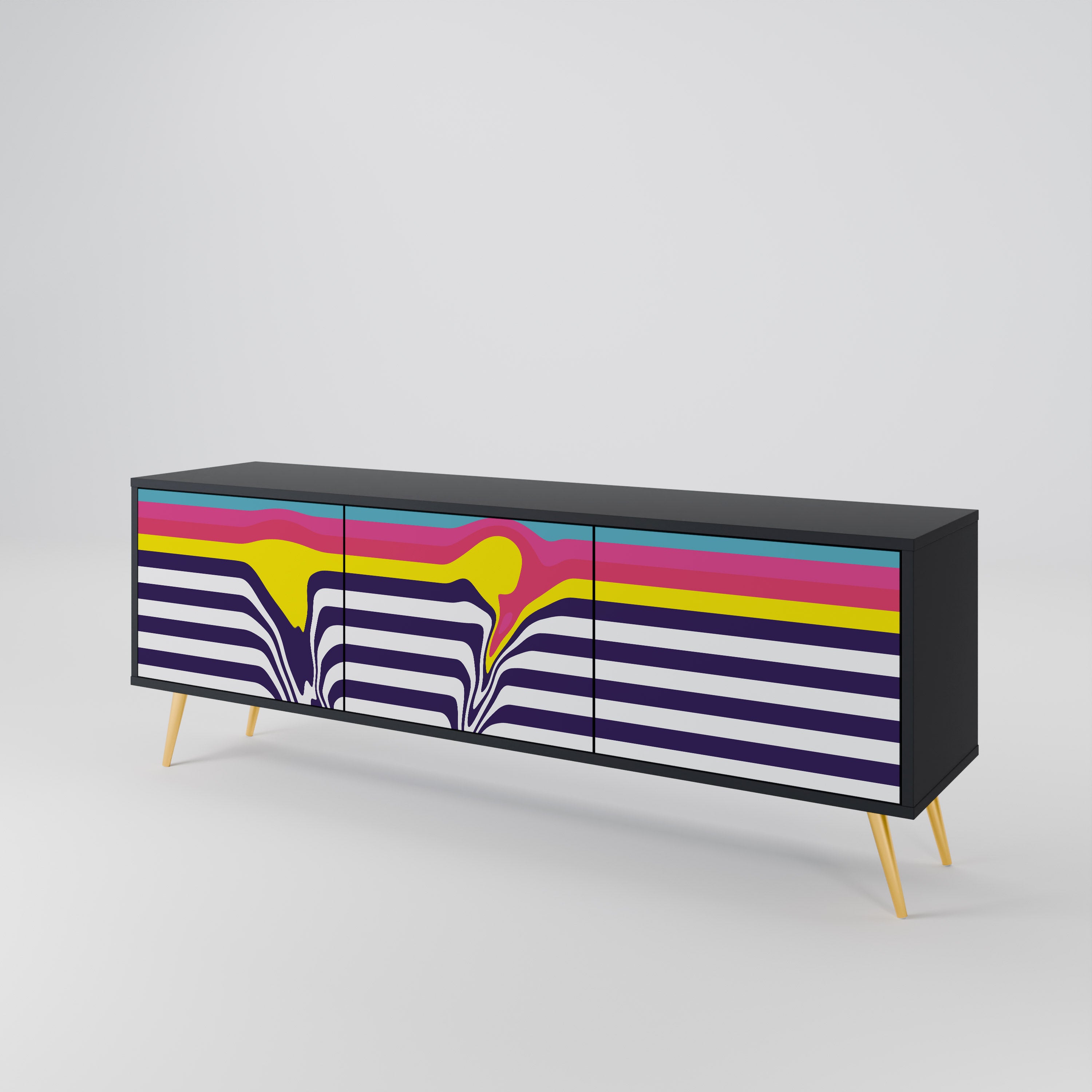 COLORFUL DIVERSION Szafka RTV 3-drzwiowa korpus Czarny