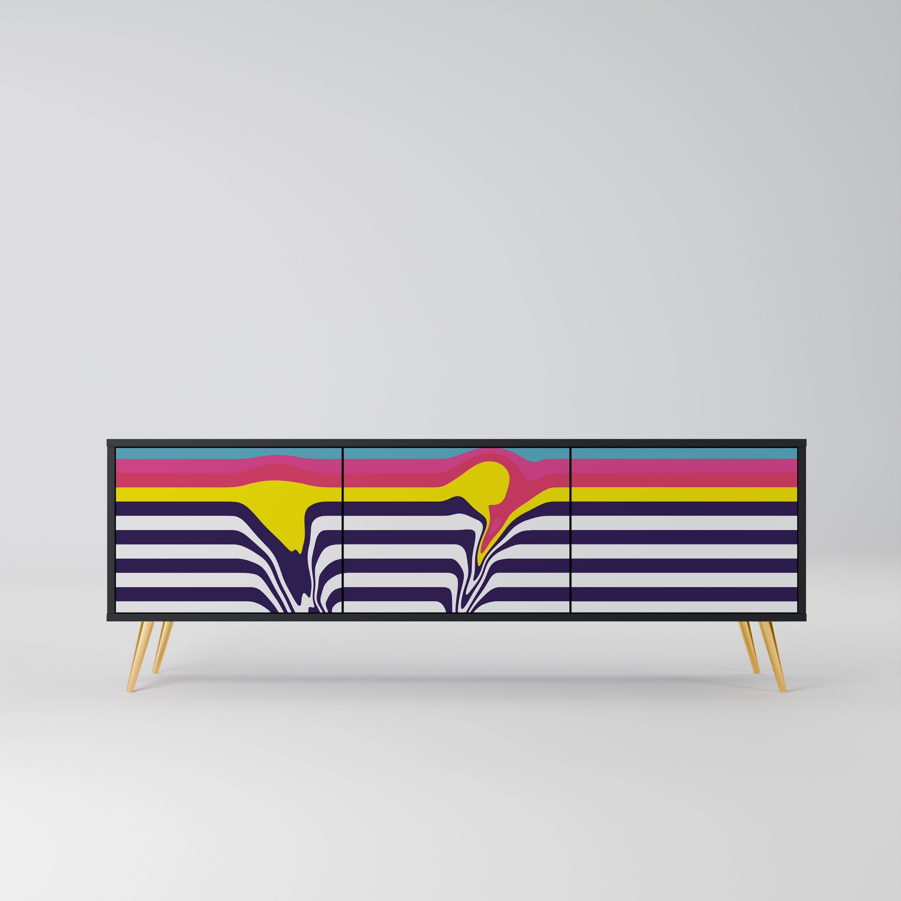 COLORFUL DIVERSION Szafka RTV 3-drzwiowa korpus Czarny