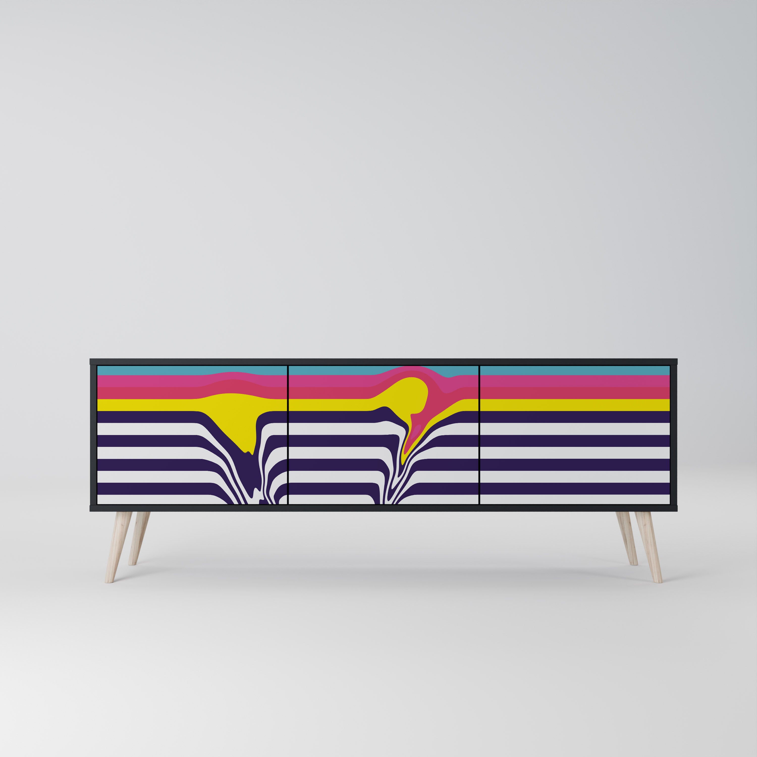 COLORFUL DIVERSION Szafka RTV 3-drzwiowa korpus Czarny