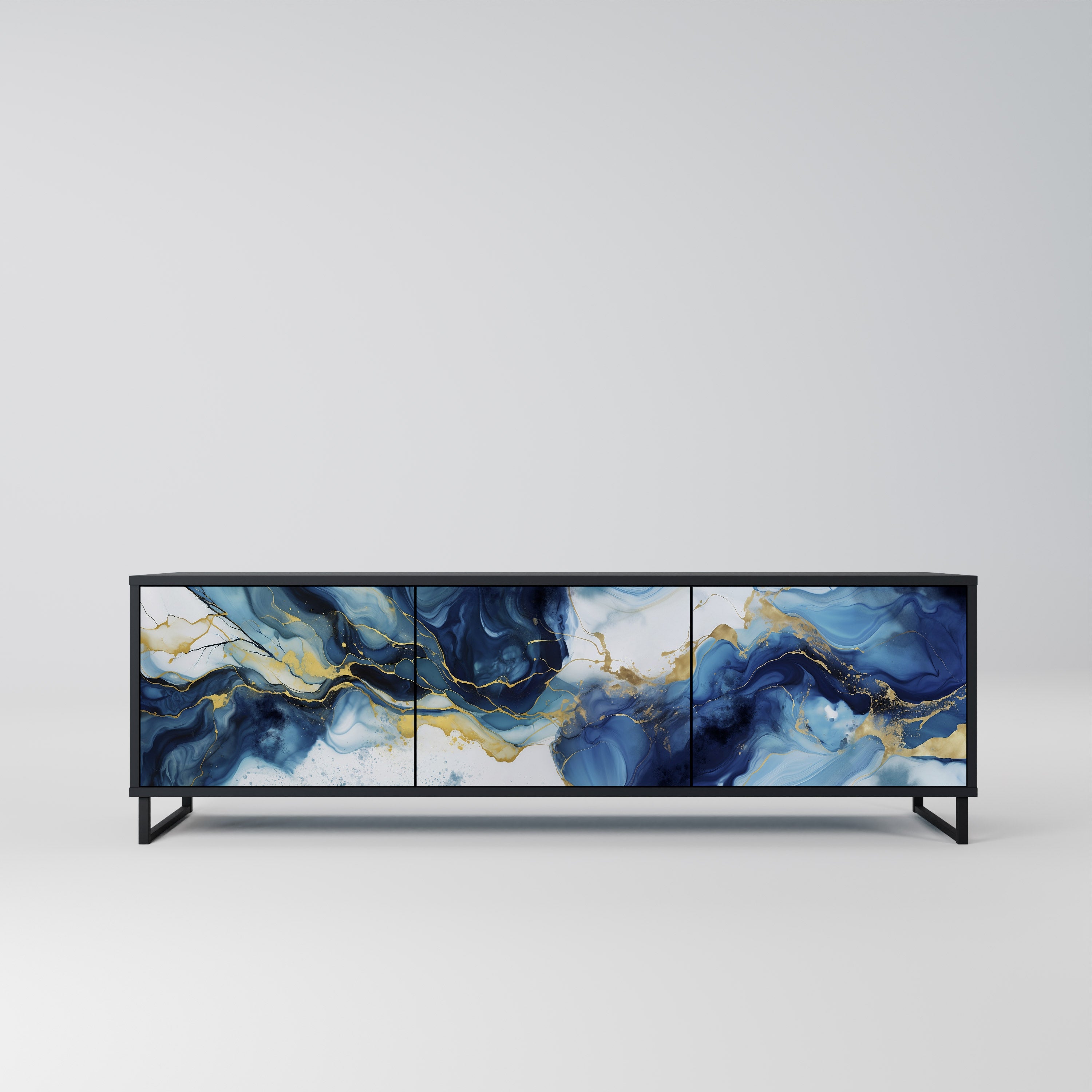 INKY MARBLE Szafka RTV 3-drzwiowa korpus Czarny