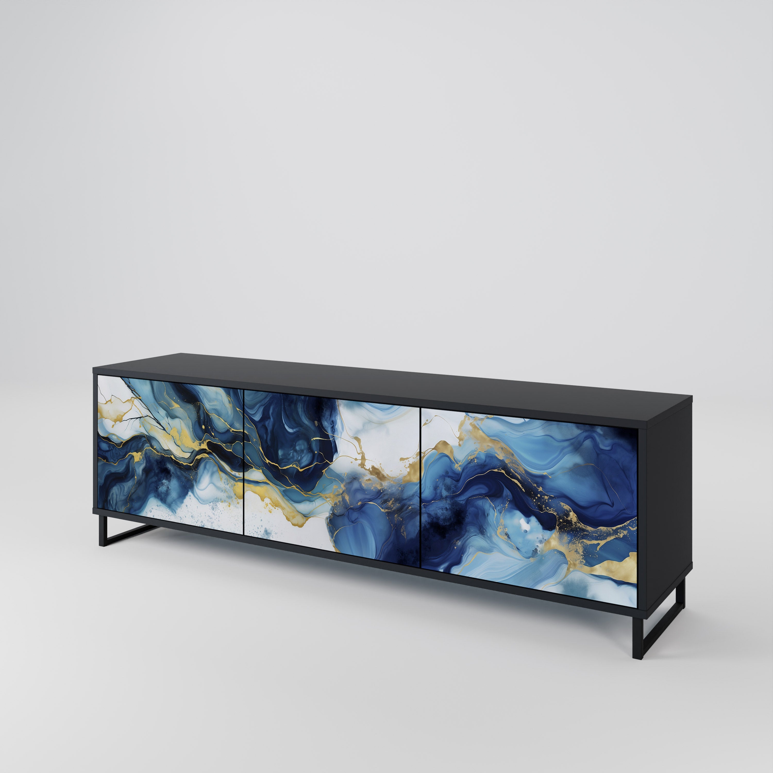 INKY MARBLE Szafka RTV 3-drzwiowa korpus Czarny
