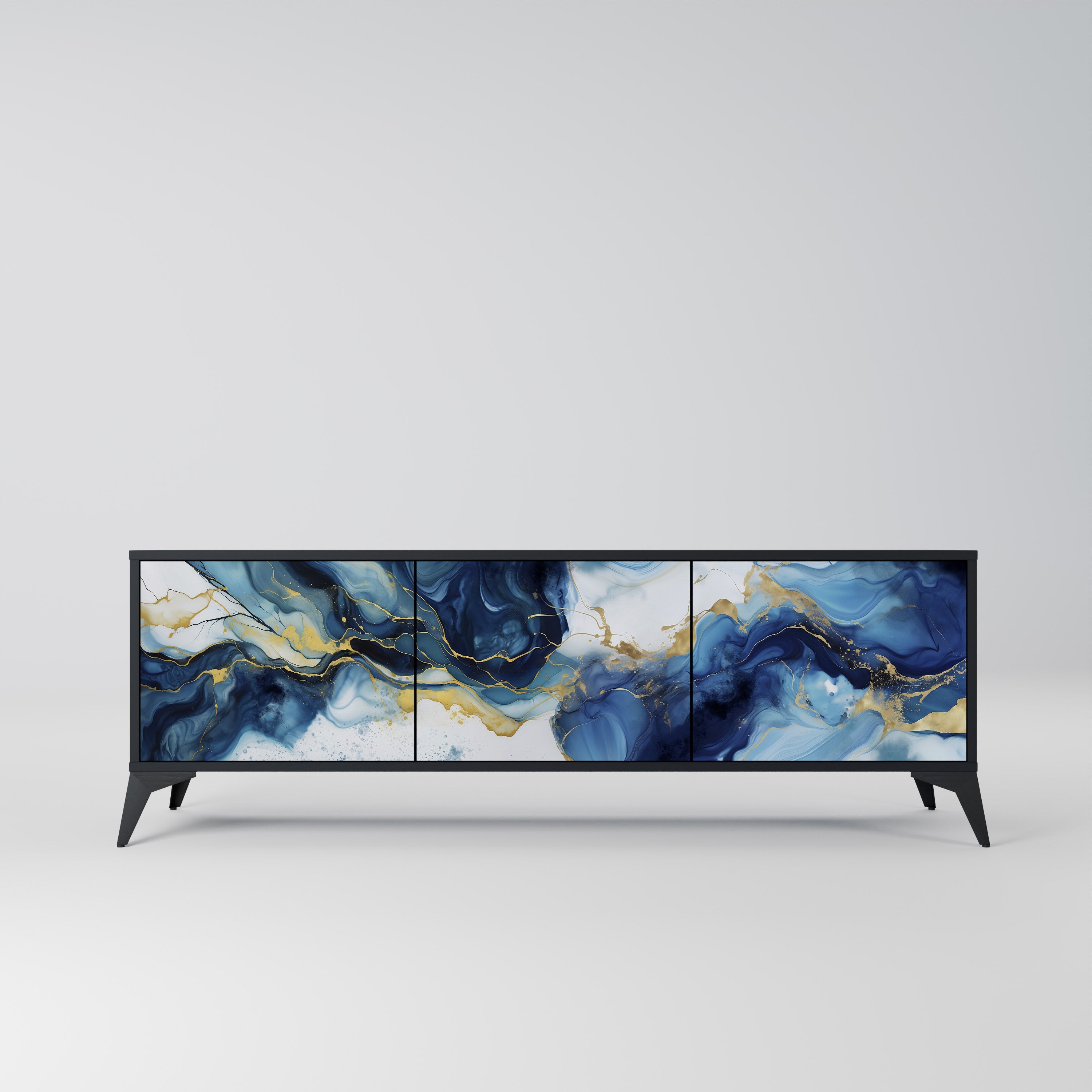 INKY MARBLE Szafka RTV 3-drzwiowa korpus Czarny