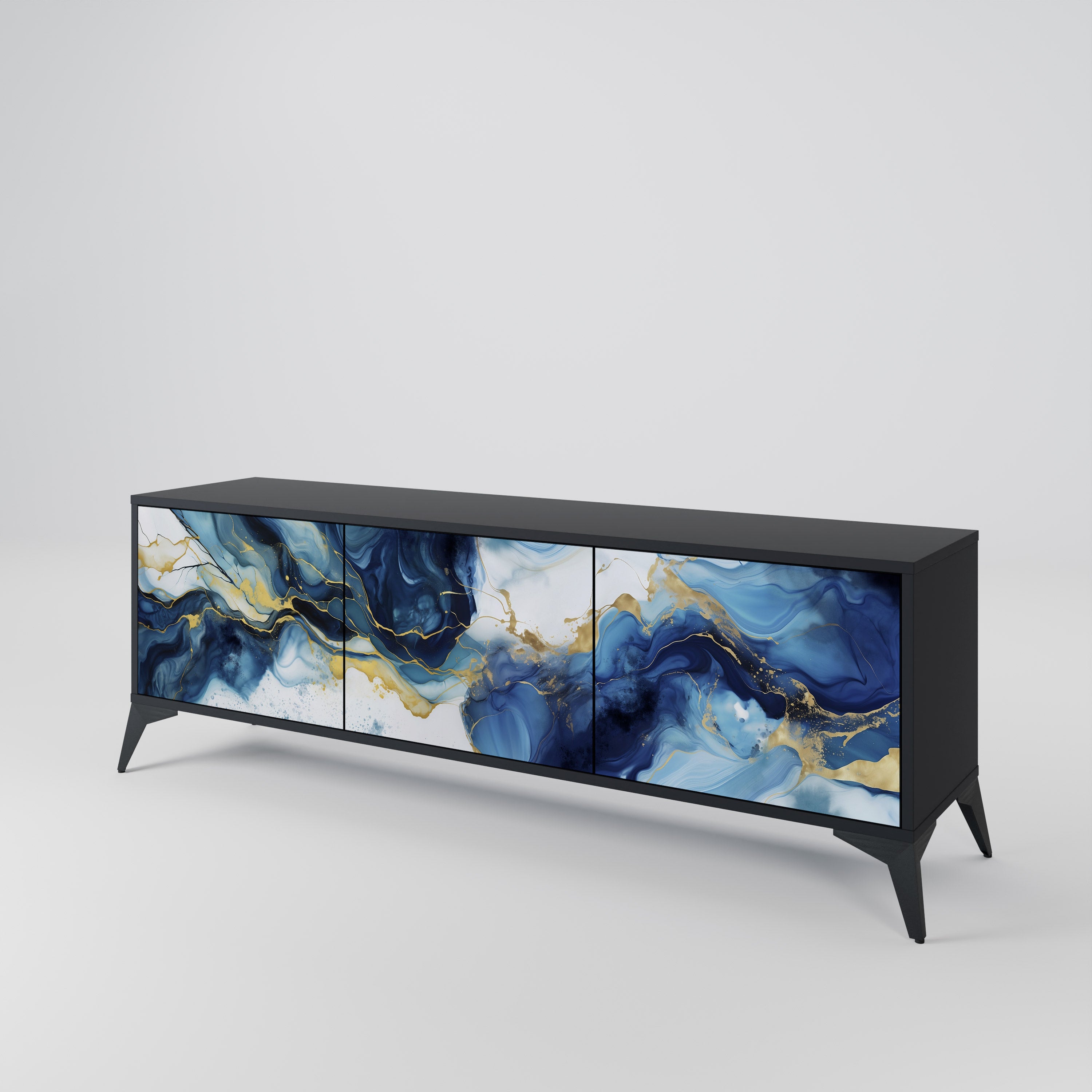 INKY MARBLE Szafka RTV 3-drzwiowa korpus Czarny