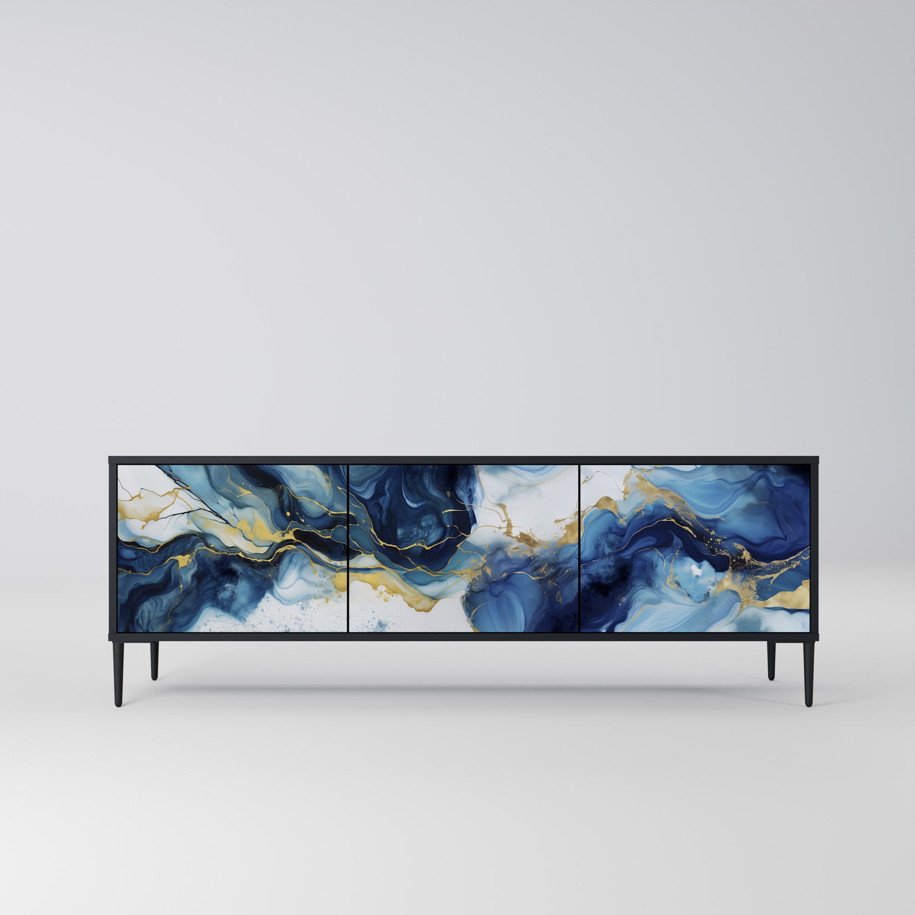 INKY MARBLE Szafka RTV 3-drzwiowa korpus Czarny