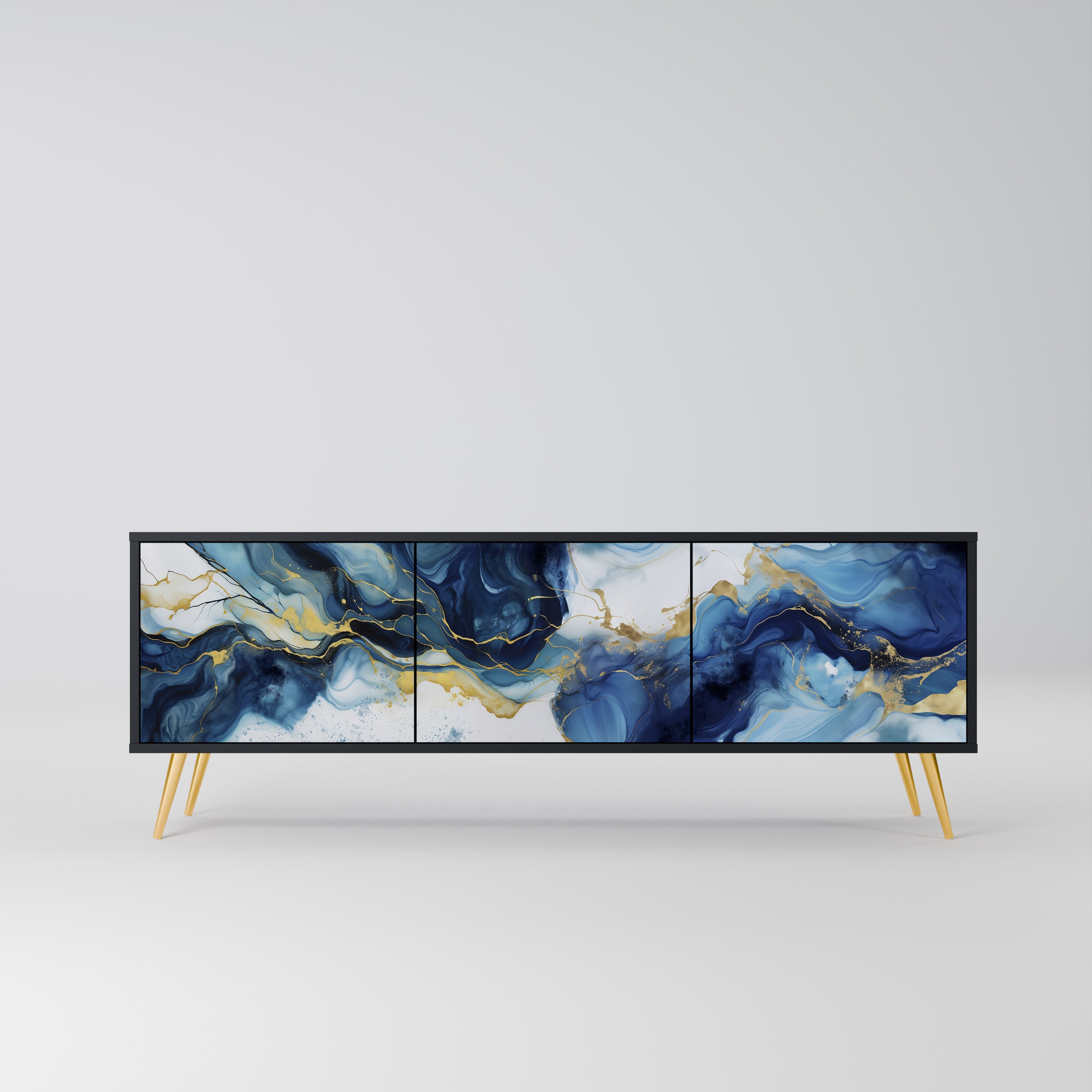 INKY MARBLE Szafka RTV 3-drzwiowa korpus Czarny