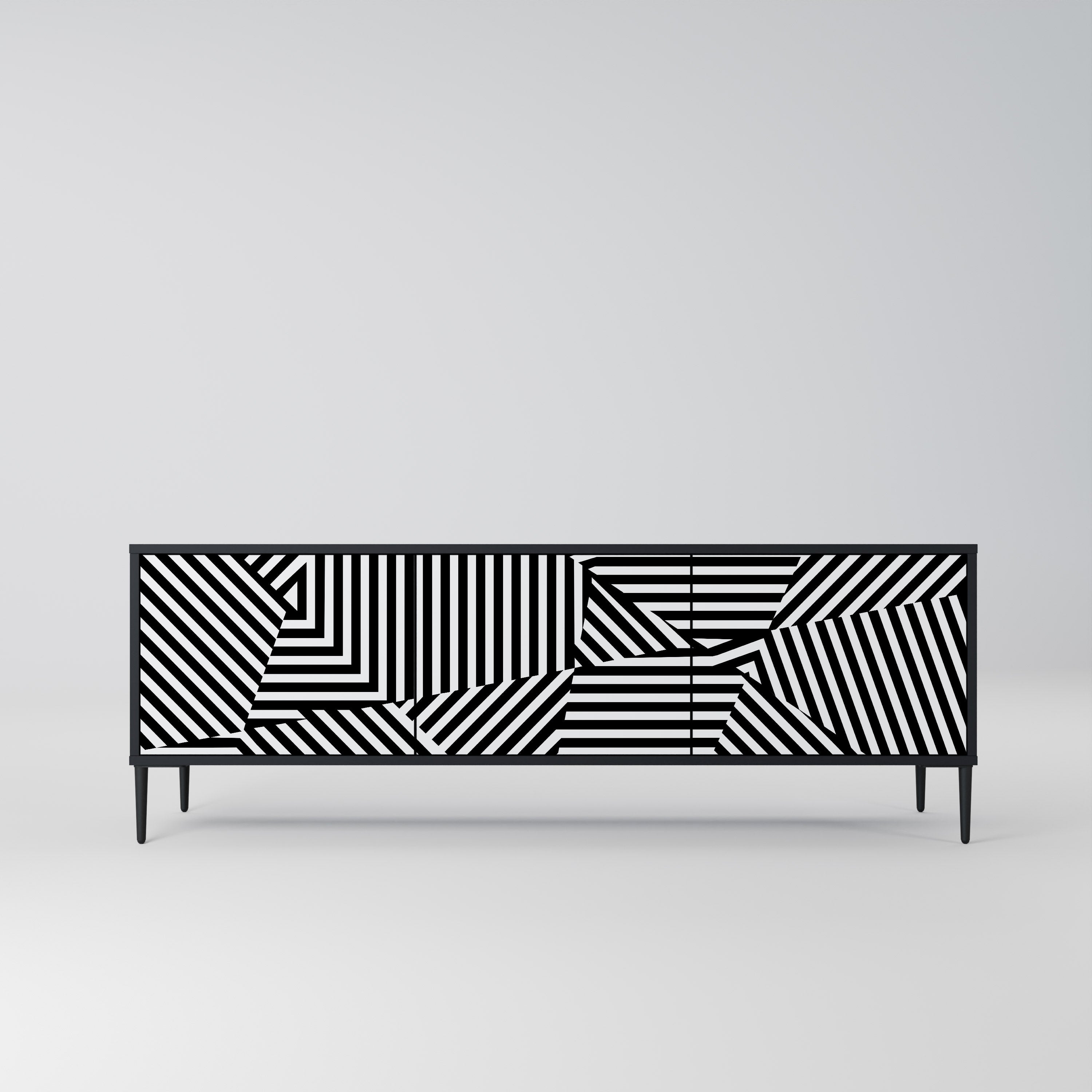 ILLUSIONARY LATTICE Szafka RTV 3-drzwiowa korpus Czarny
