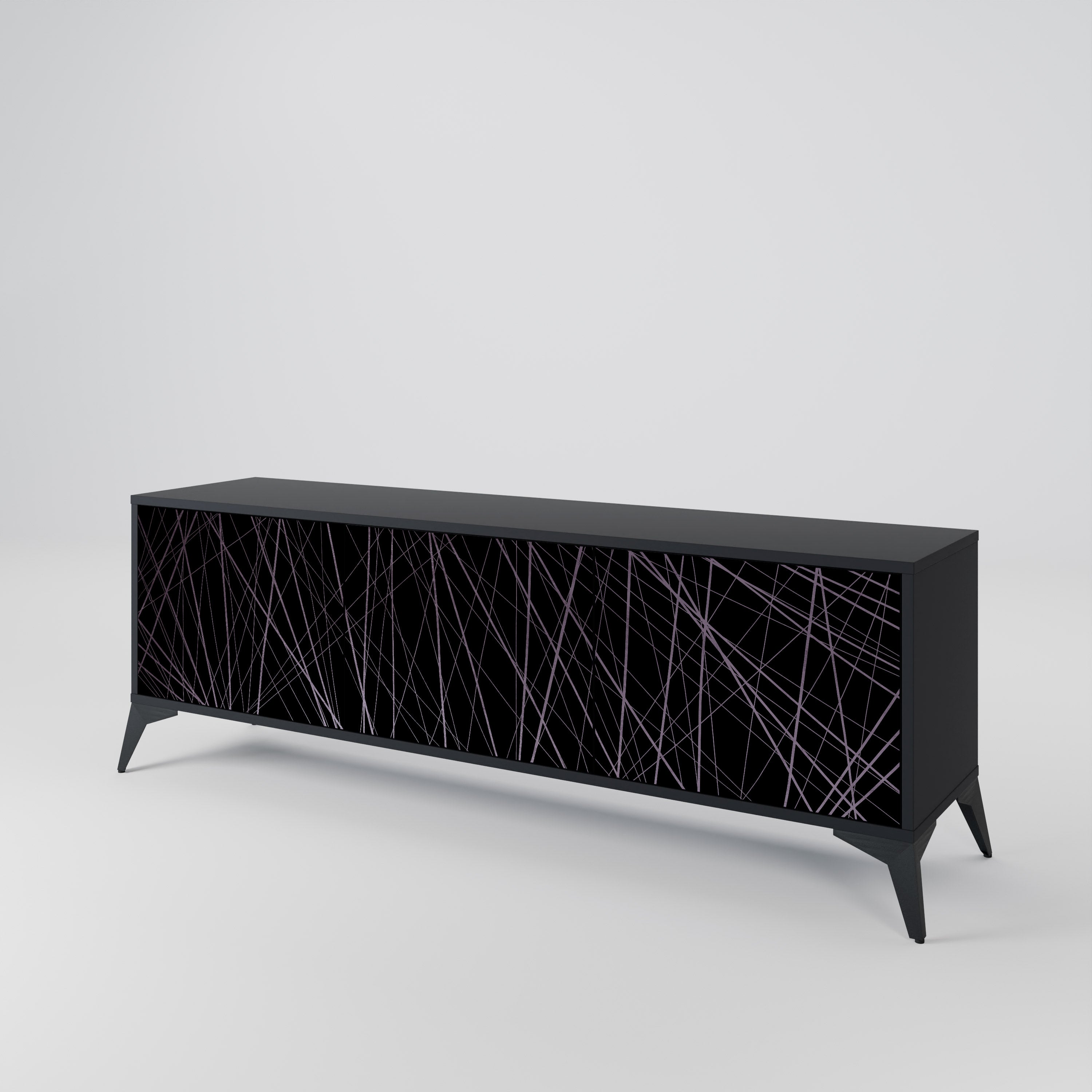 SHIMMER SPIDERGRAM Szafka RTV 3-drzwiowa korpus Czarny
