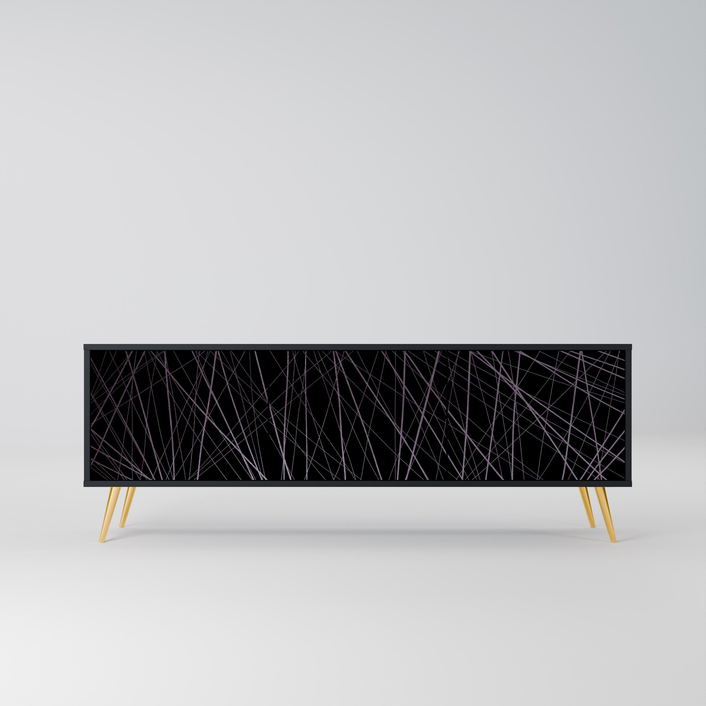 SHIMMER SPIDERGRAM Szafka RTV 3-drzwiowa korpus Czarny