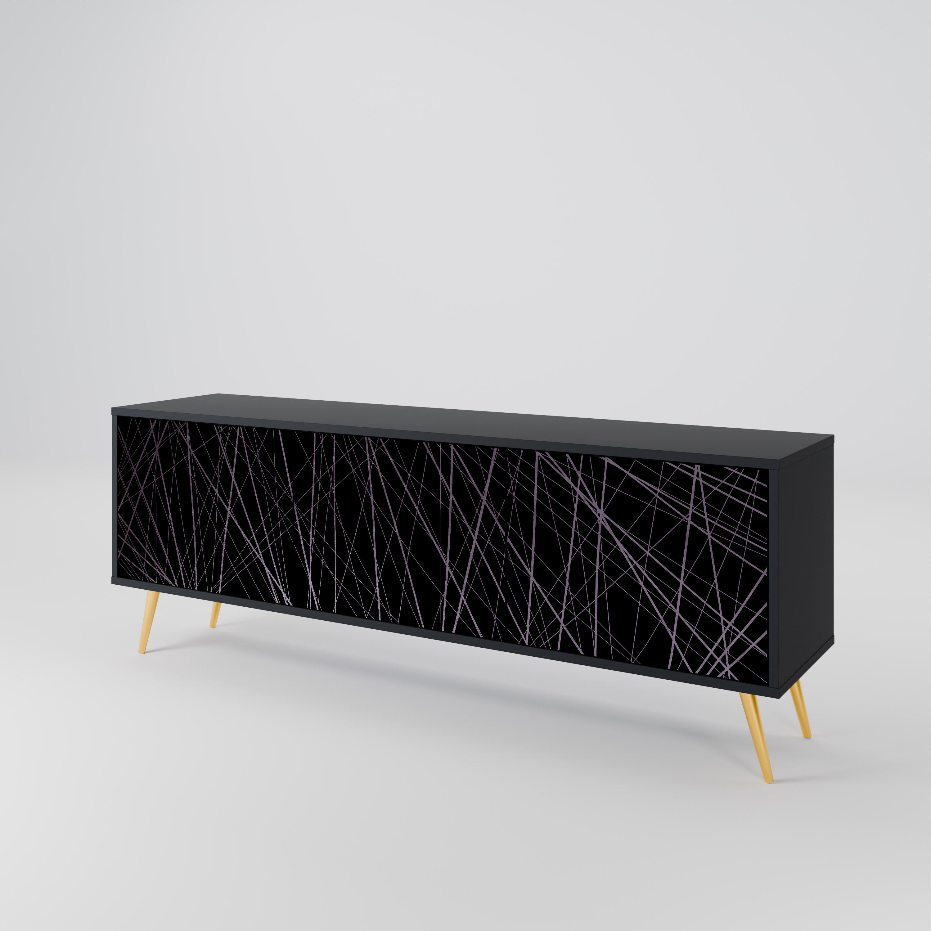 SHIMMER SPIDERGRAM Szafka RTV 3-drzwiowa korpus Czarny