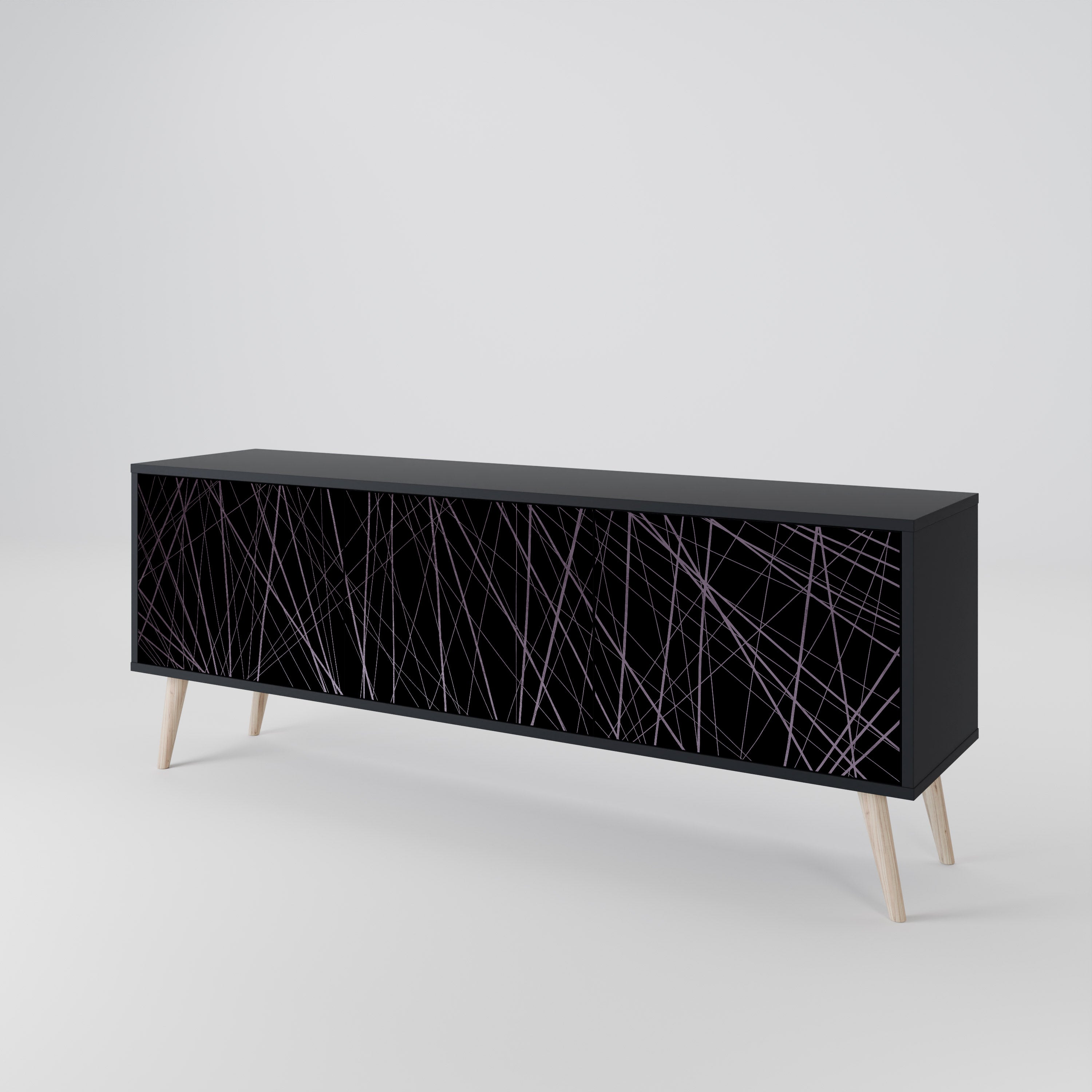SHIMMER SPIDERGRAM Szafka RTV 3-drzwiowa korpus Czarny