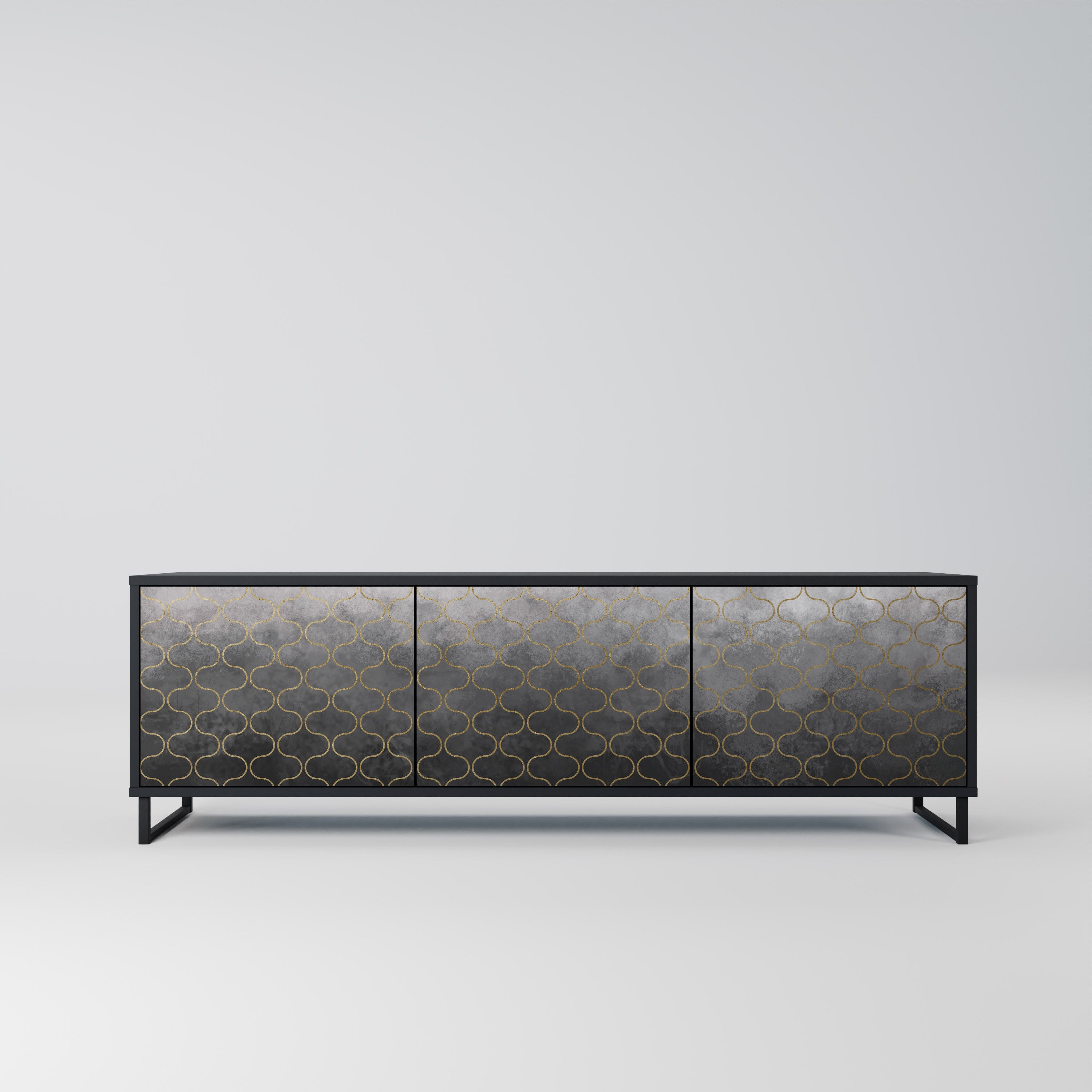 TESSELATED GRAYISH Szafka RTV 3-drzwiowa korpus Czarny