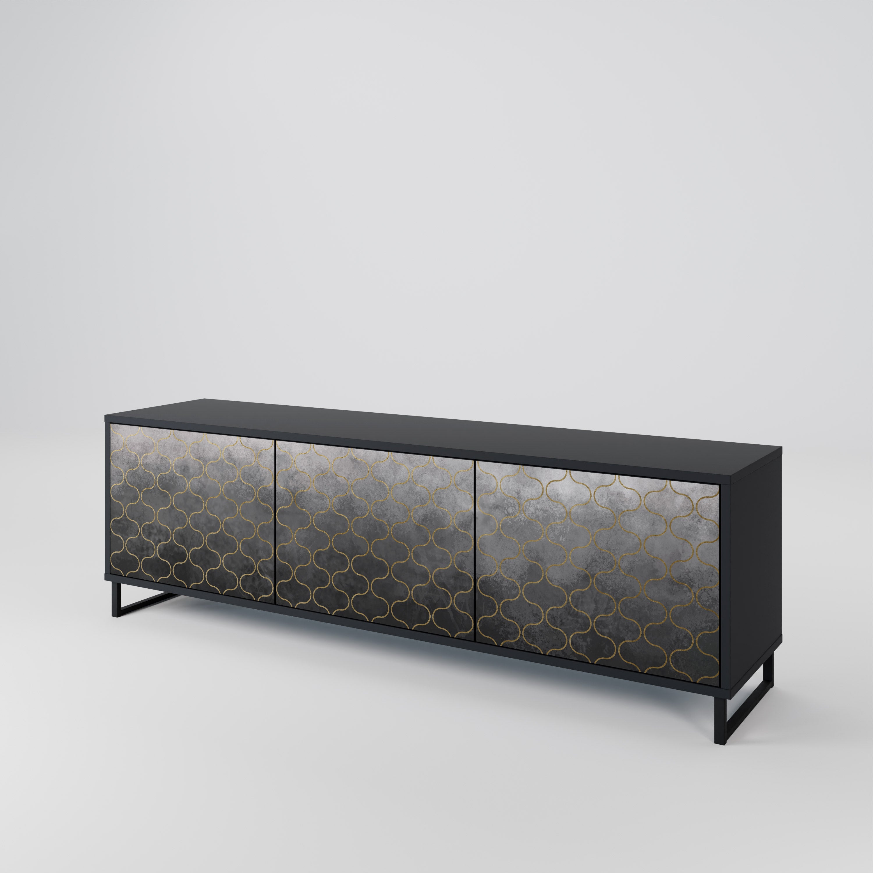 TESSELATED GRAYISH Szafka RTV 3-drzwiowa korpus Czarny
