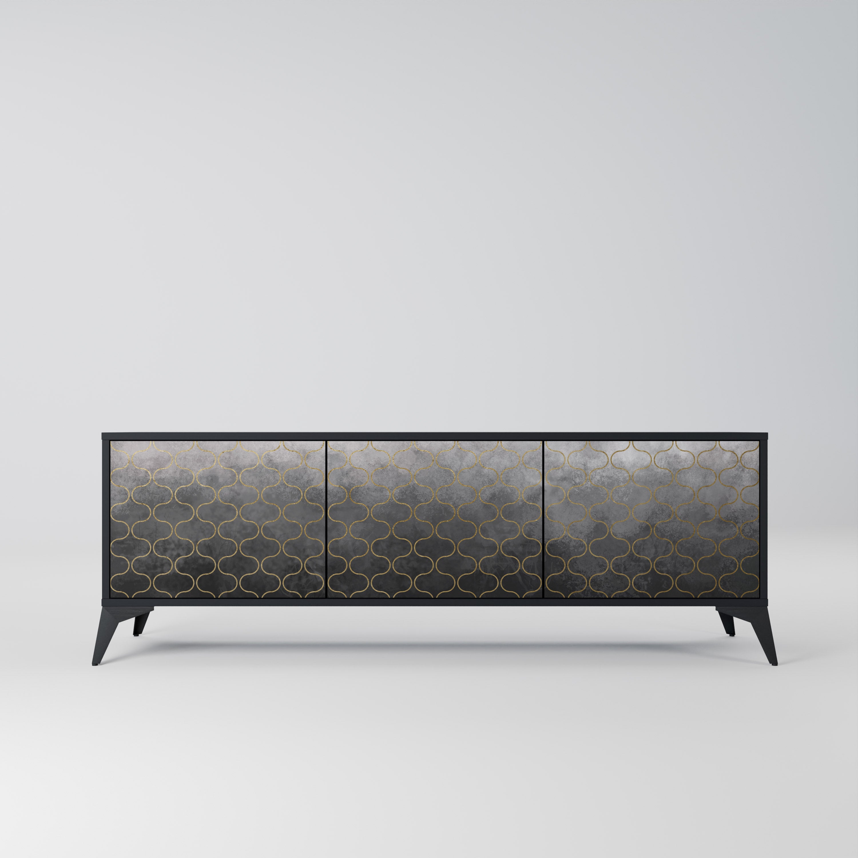TESSELATED GRAYISH Szafka RTV 3-drzwiowa korpus Czarny