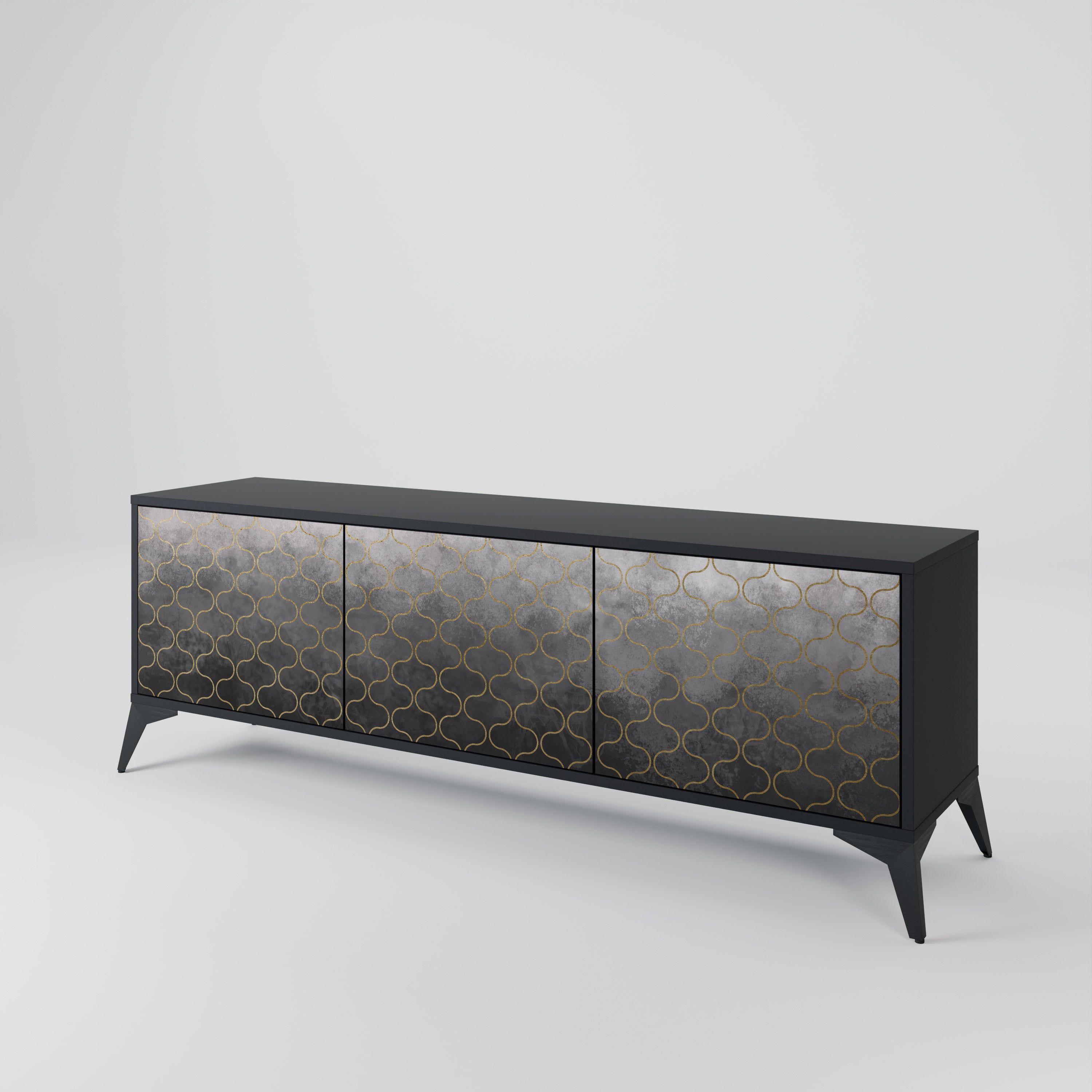 TESSELATED GRAYISH Szafka RTV 3-drzwiowa korpus Czarny