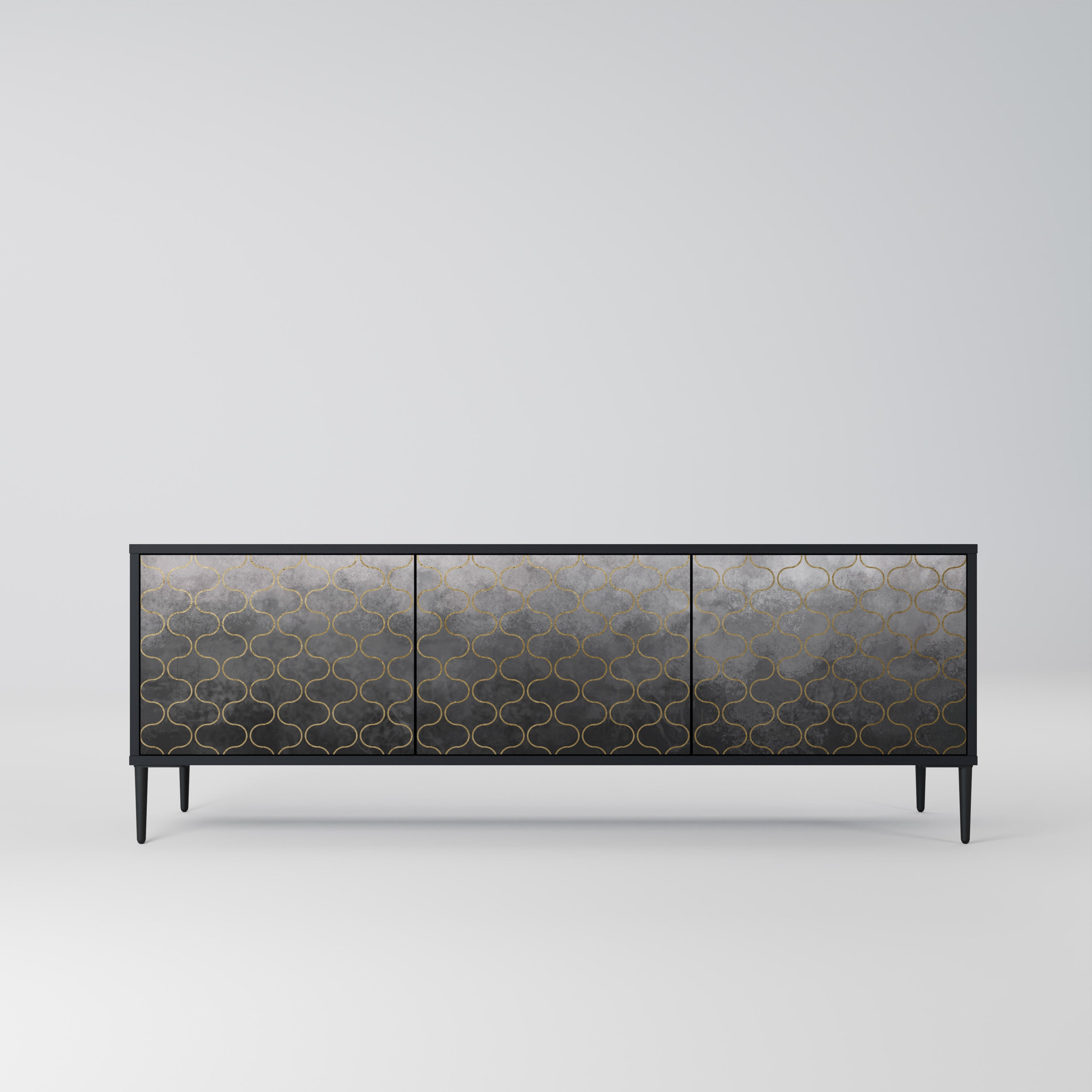 TESSELATED GRAYISH Szafka RTV 3-drzwiowa korpus Czarny
