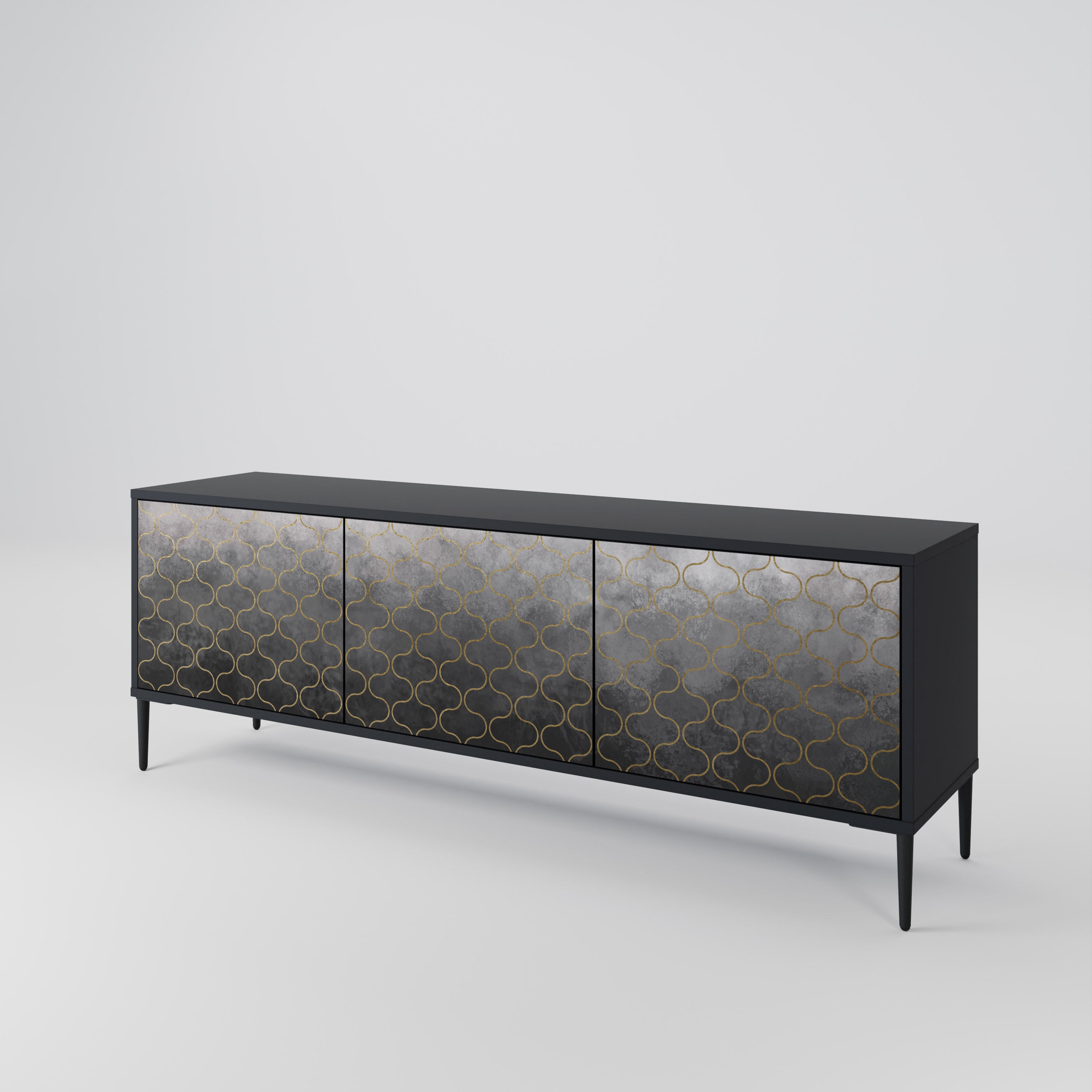 TESSELATED GRAYISH Szafka RTV 3-drzwiowa korpus Czarny