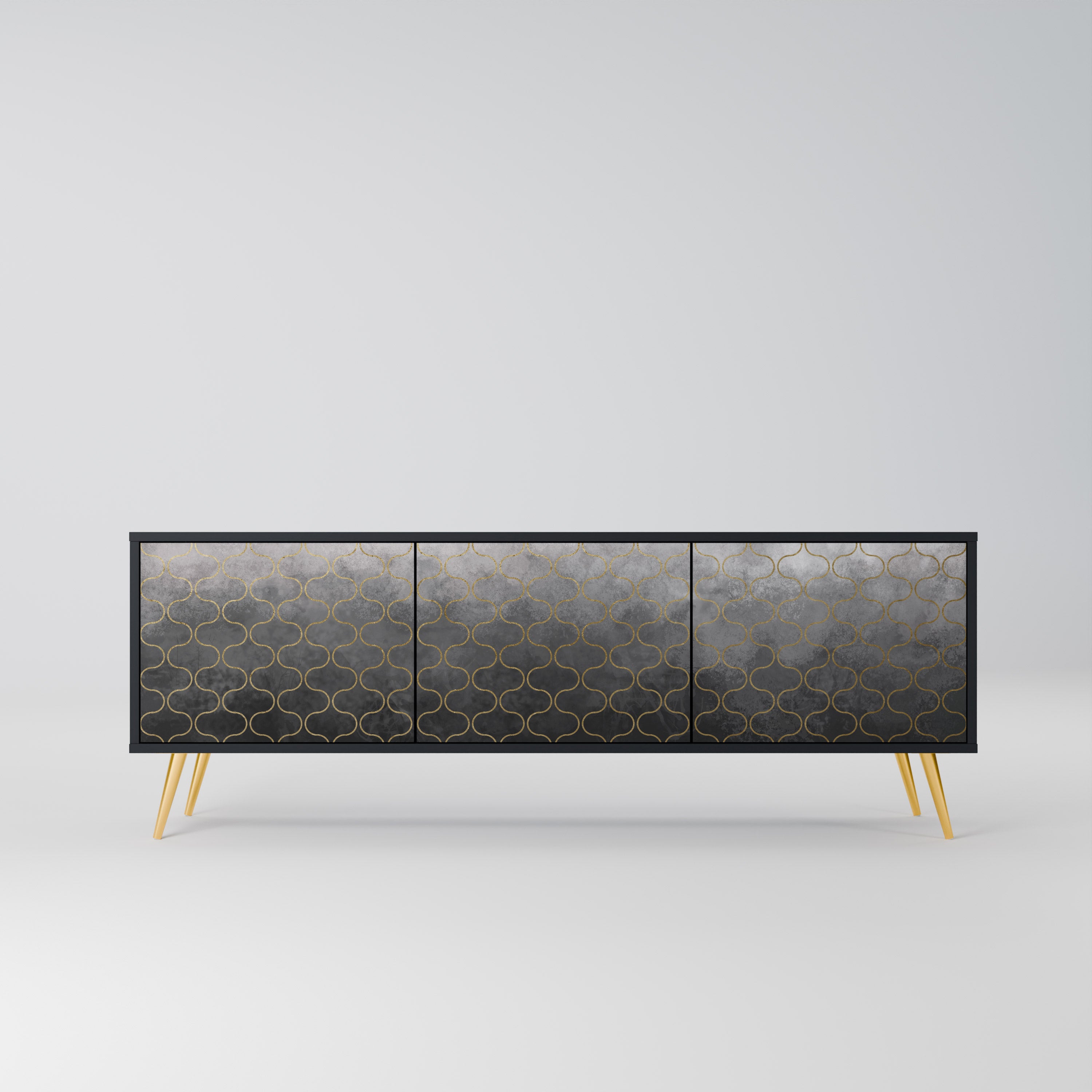 TESSELATED GRAYISH Szafka RTV 3-drzwiowa korpus Czarny