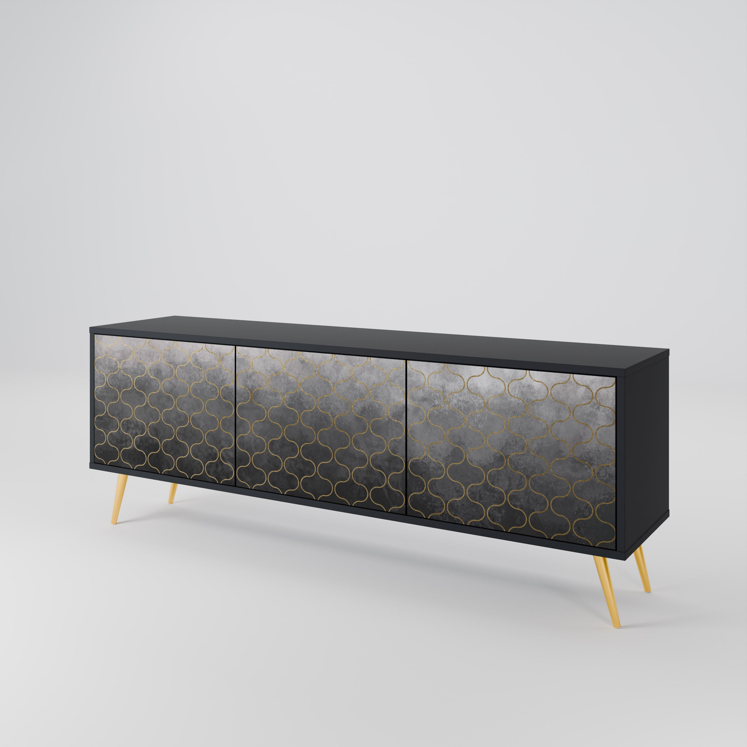TESSELATED GRAYISH Szafka RTV 3-drzwiowa korpus Czarny