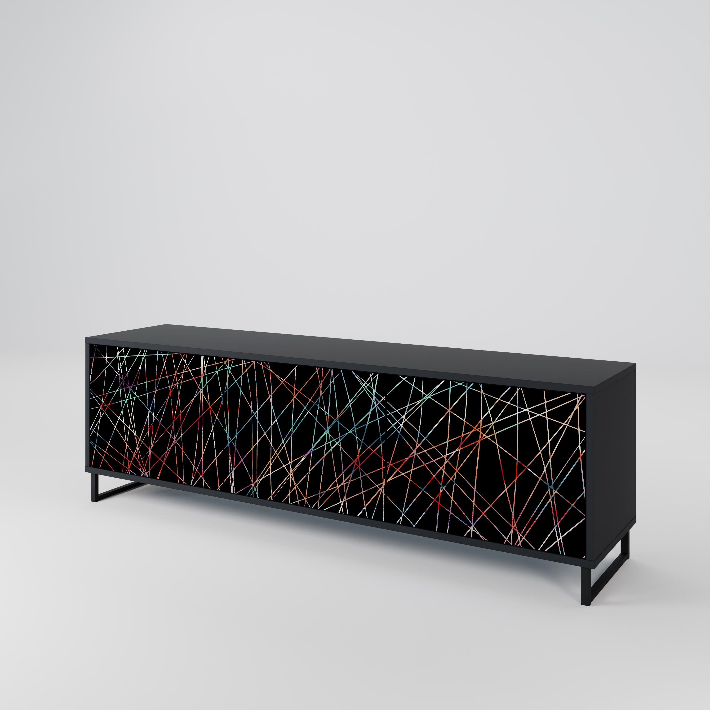 LUMINOUS SNARE Szafka RTV 3-drzwiowa korpus Czarny