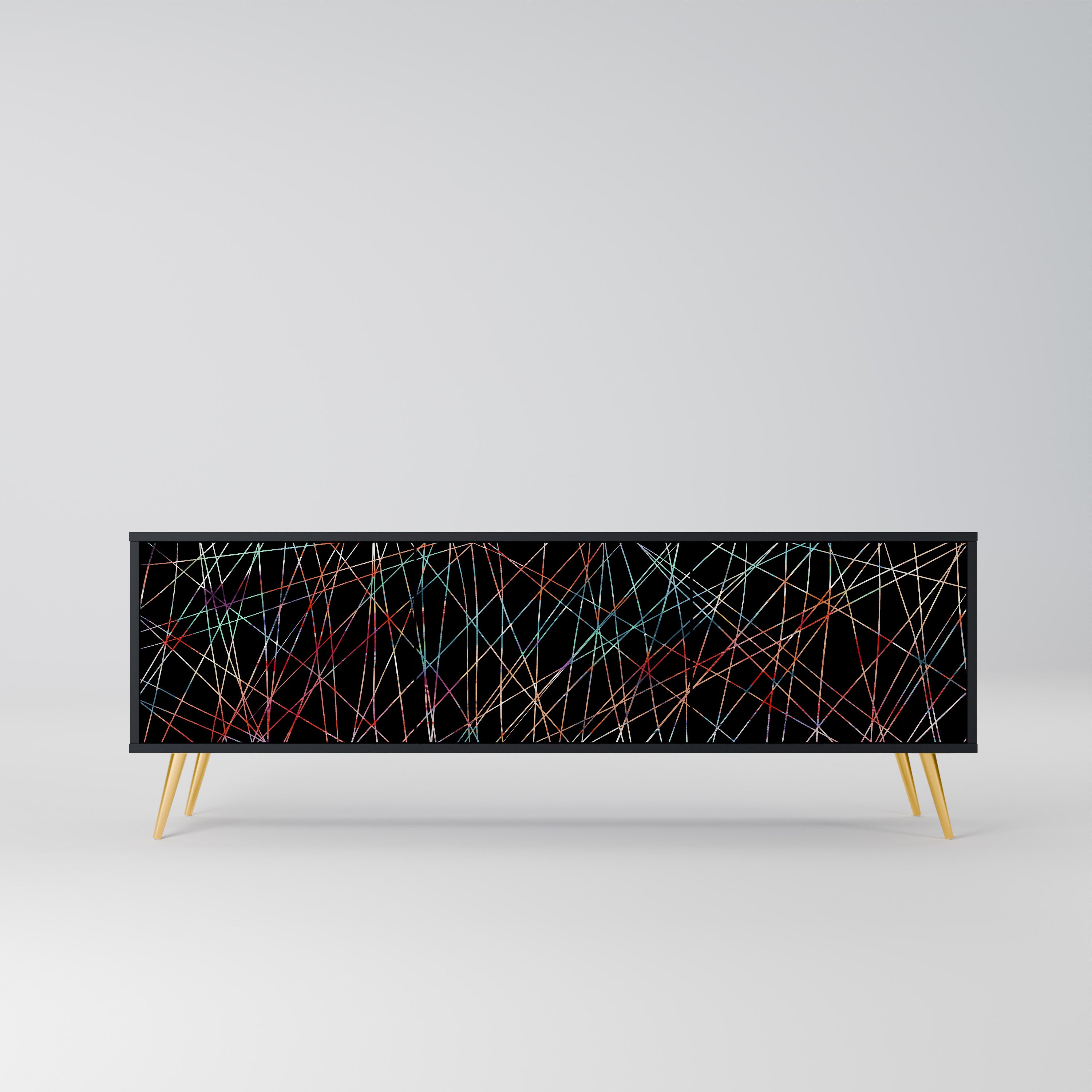 LUMINOUS SNARE Szafka RTV 3-drzwiowa korpus Czarny