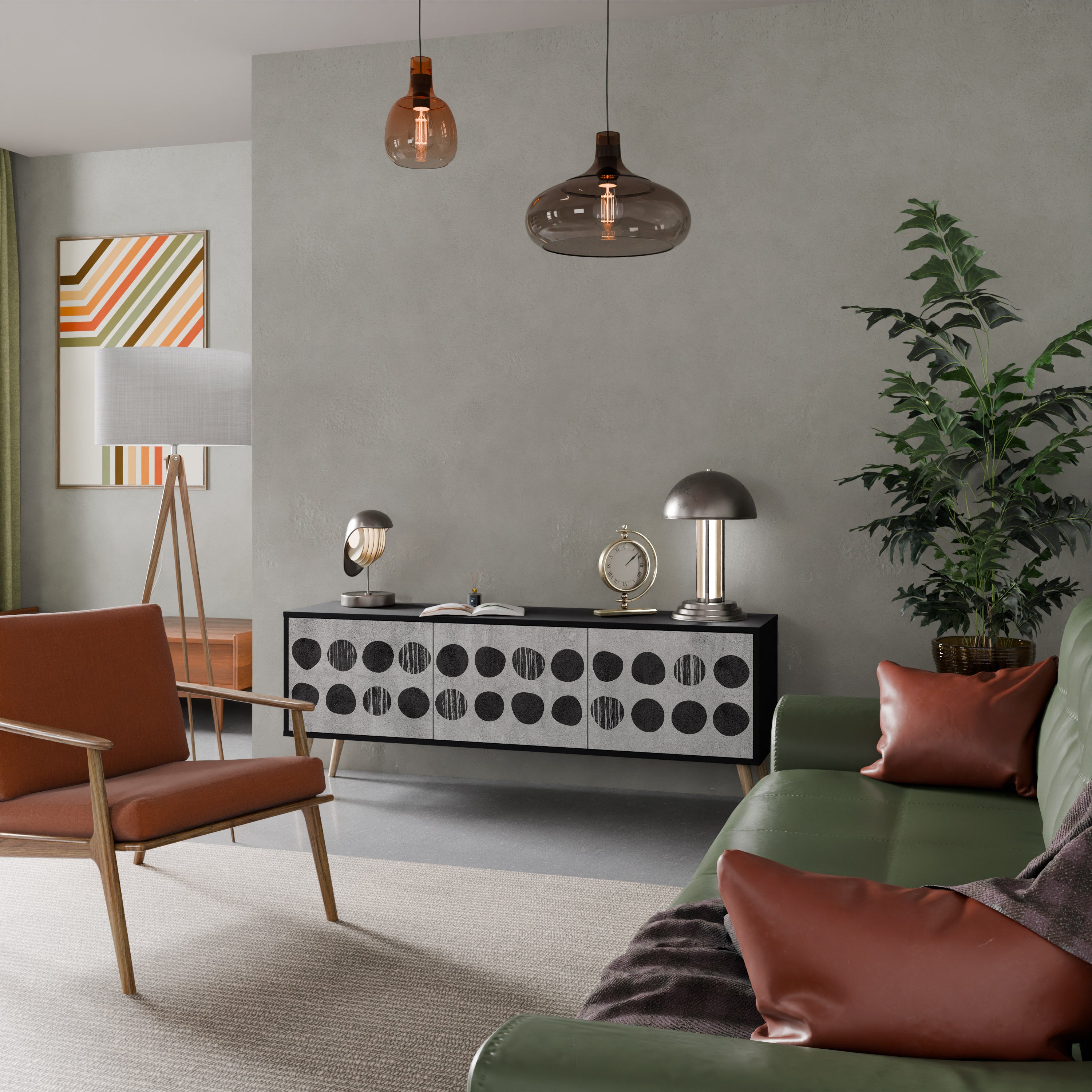 GHOSTLY GRADIENTS Szafka RTV 3-drzwiowa korpus Czarny