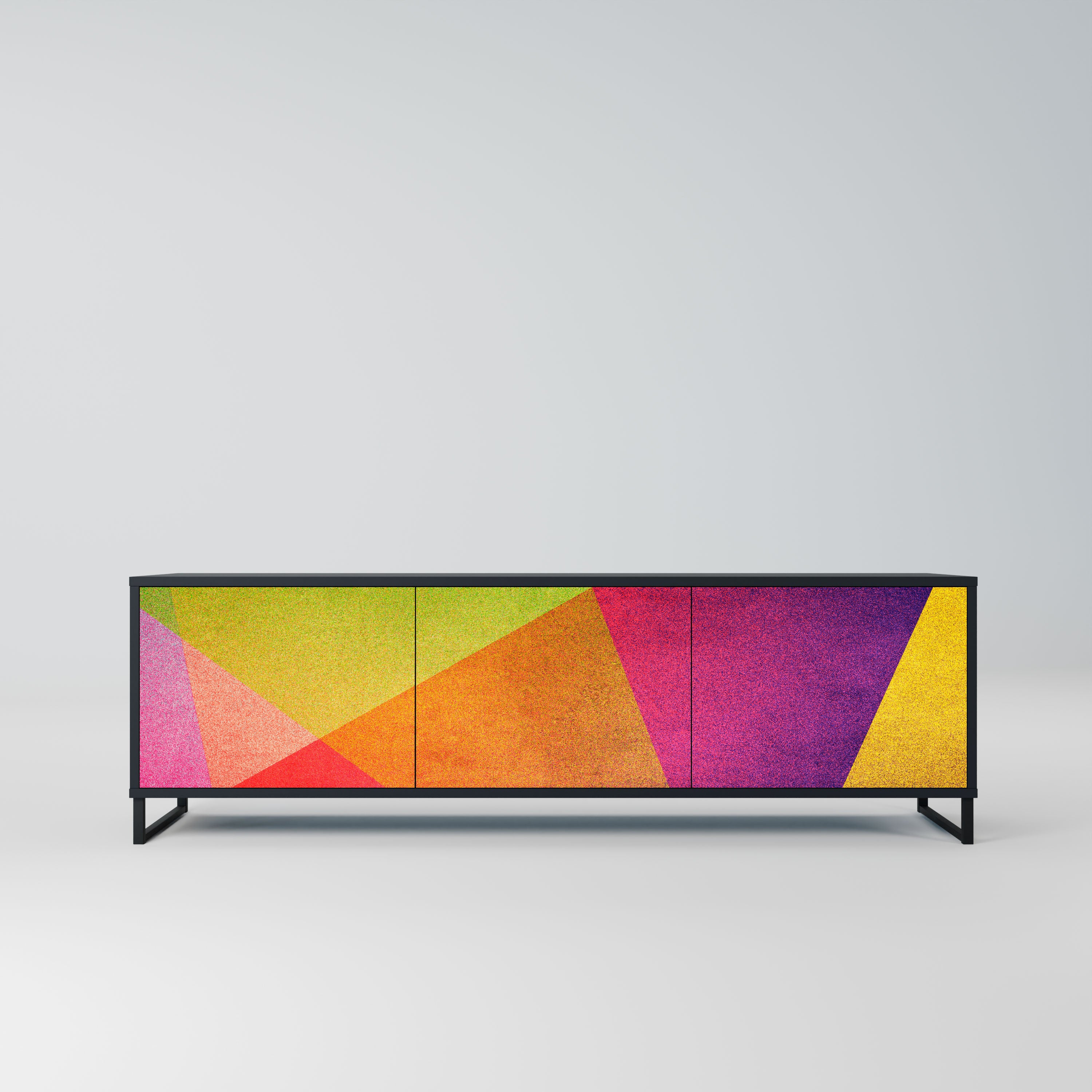 VIVID GEOMETRY Szafka RTV 3-drzwiowa korpus Czarny