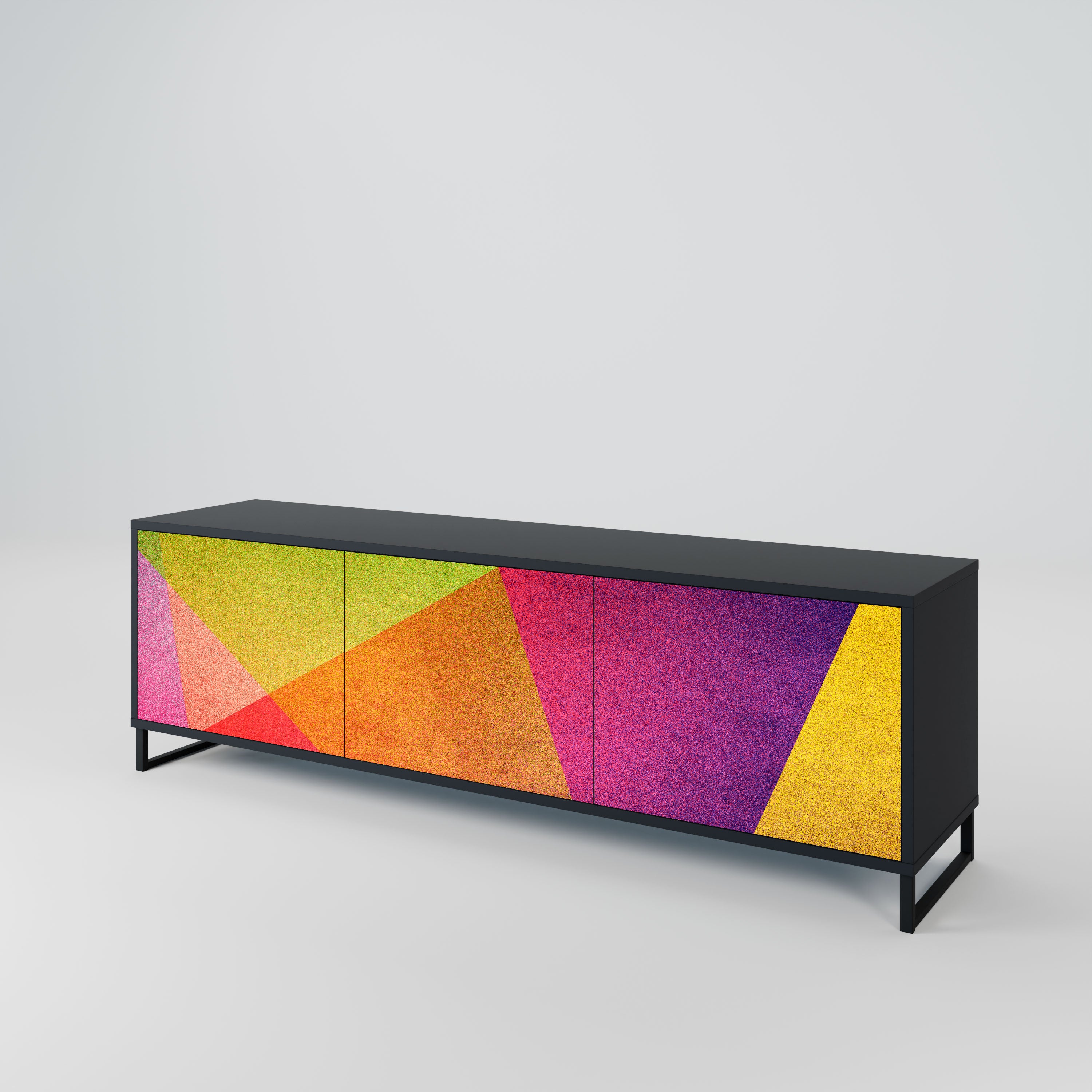 VIVID GEOMETRY Szafka RTV 3-drzwiowa korpus Czarny