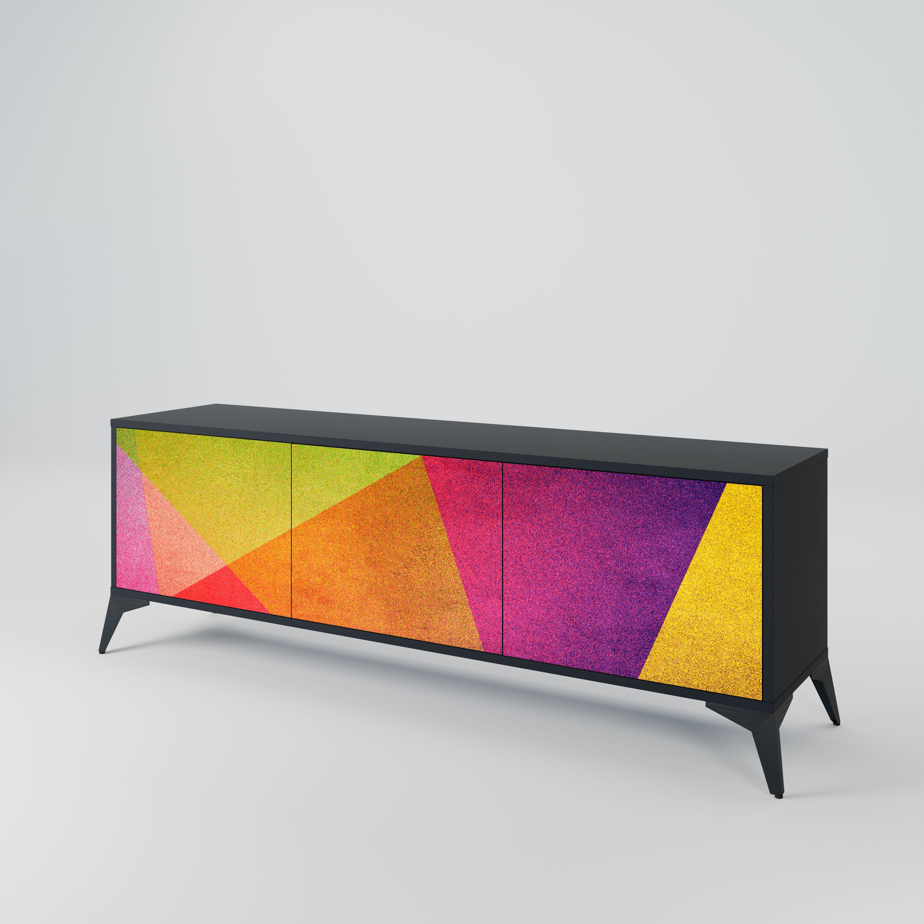 VIVID GEOMETRY Szafka RTV 3-drzwiowa korpus Czarny
