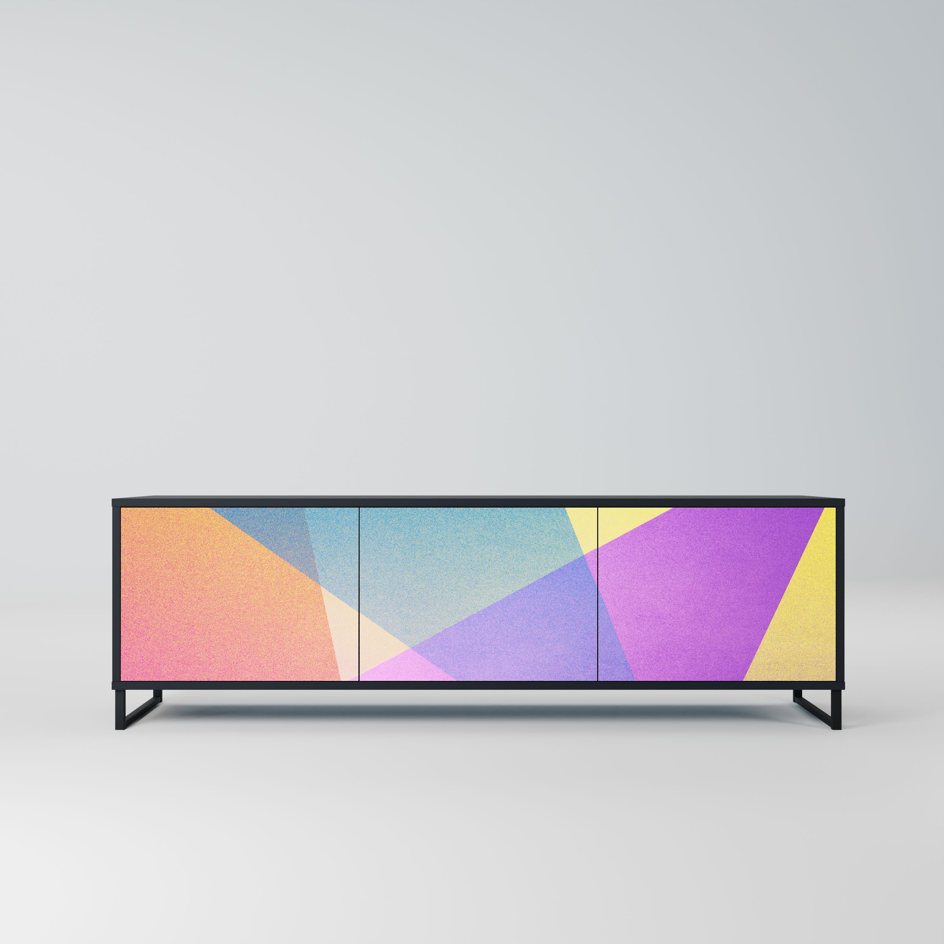 BRIGHT GEOMETRY Szafka RTV 3-drzwiowa korpus Czarny