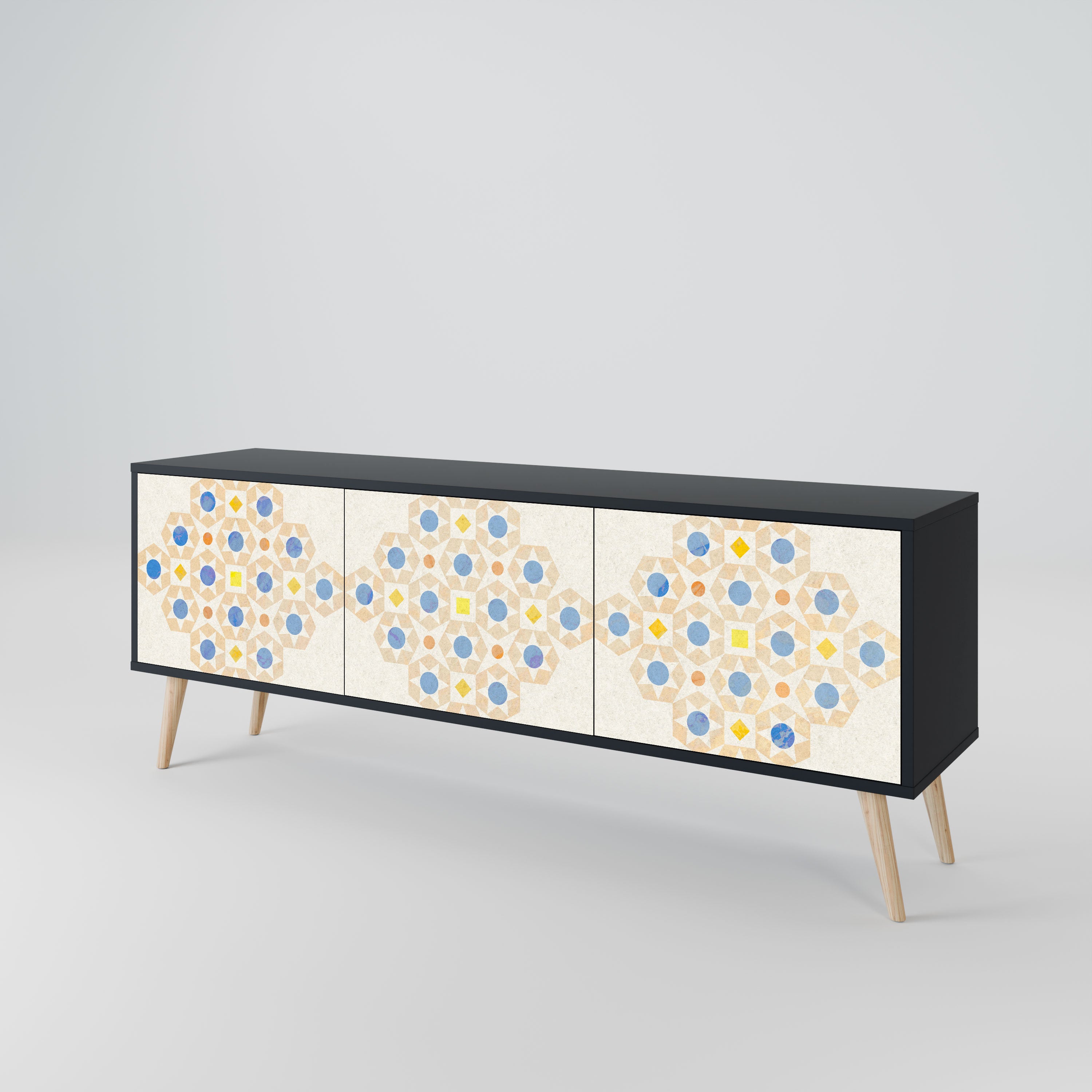 PATTERNED PRISM Szafka RTV 3-drzwiowa korpus Czarny