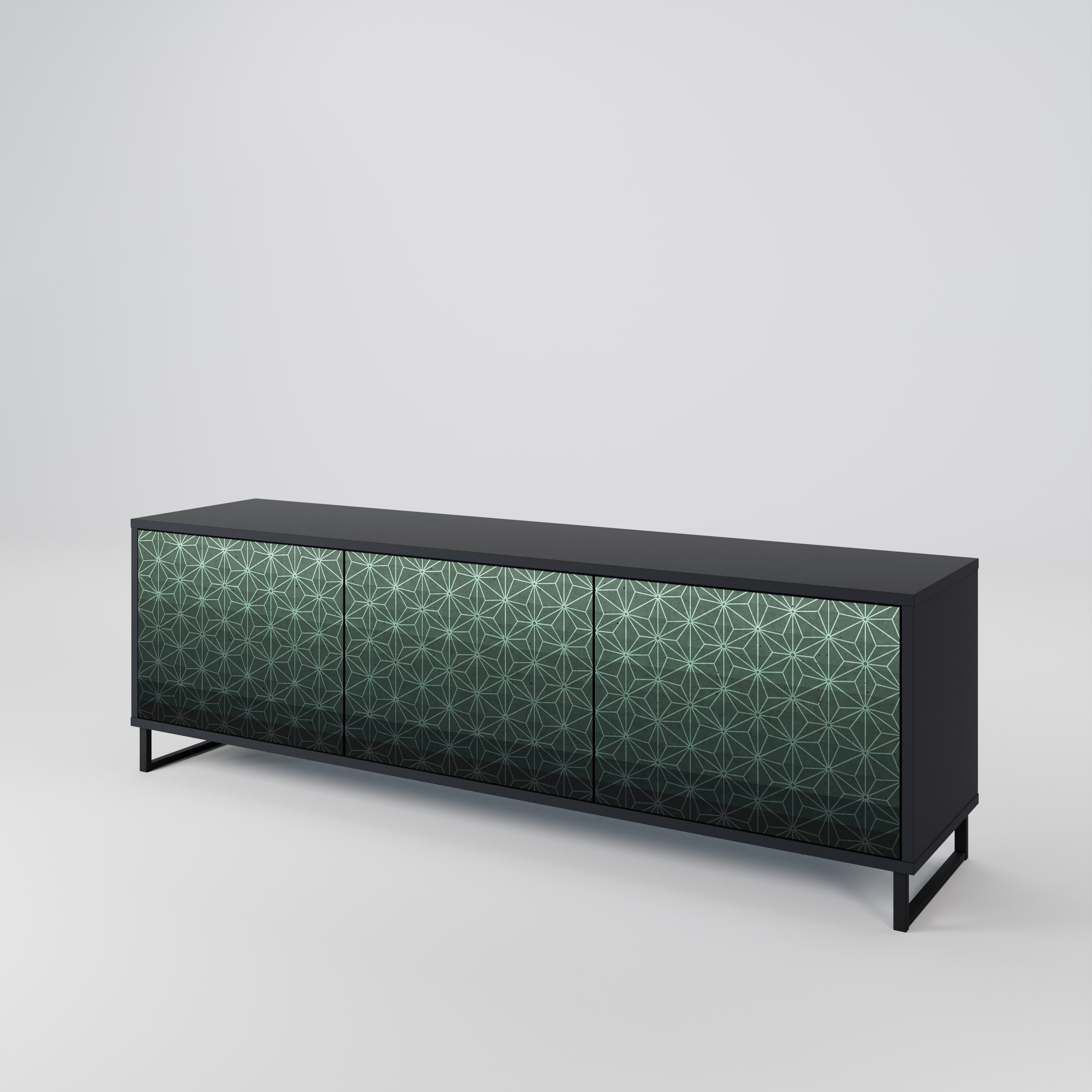 ORNAMENTAL GLIMMER Szafka RTV 3-drzwiowa korpus Czarny