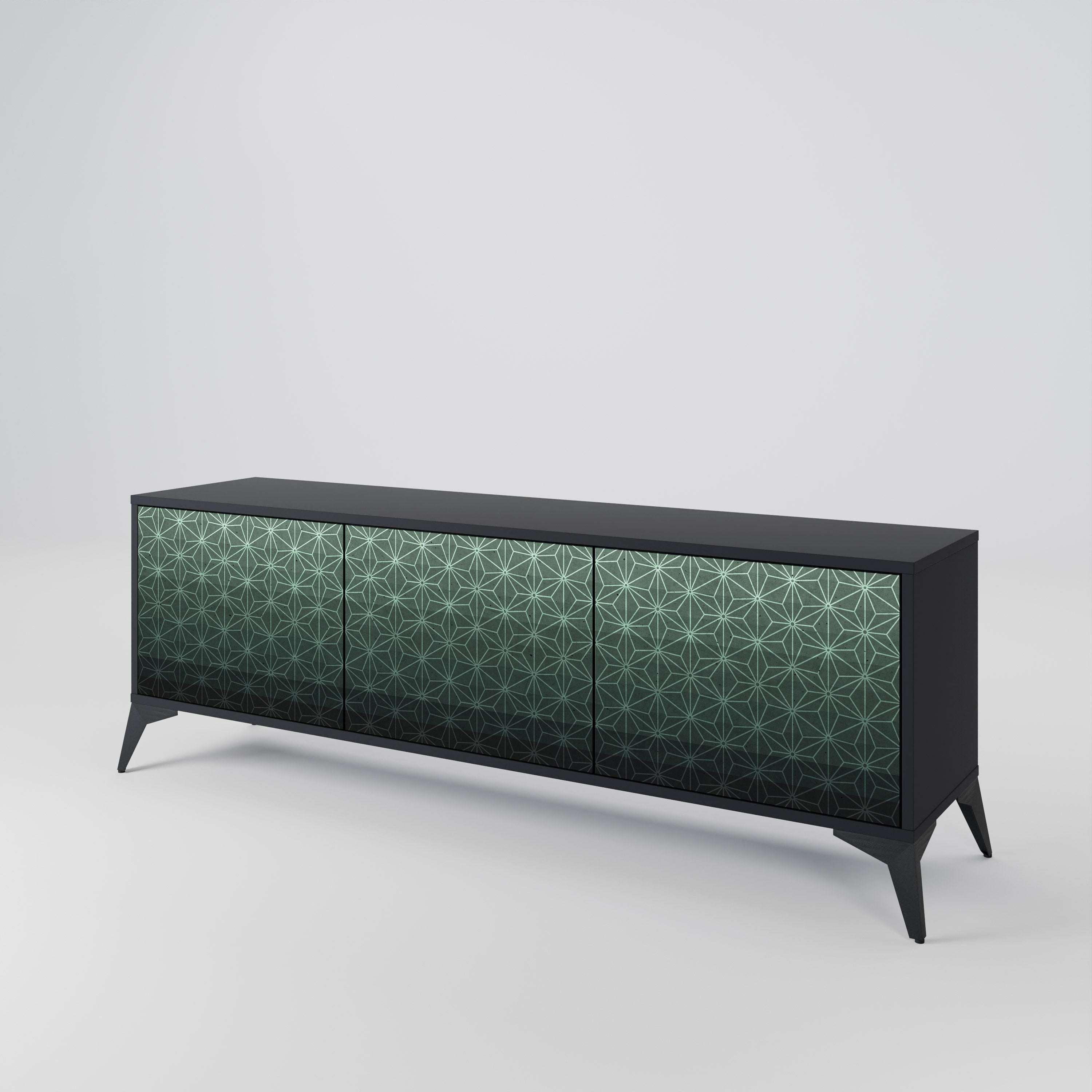ORNAMENTAL GLIMMER Szafka RTV 3-drzwiowa korpus Czarny