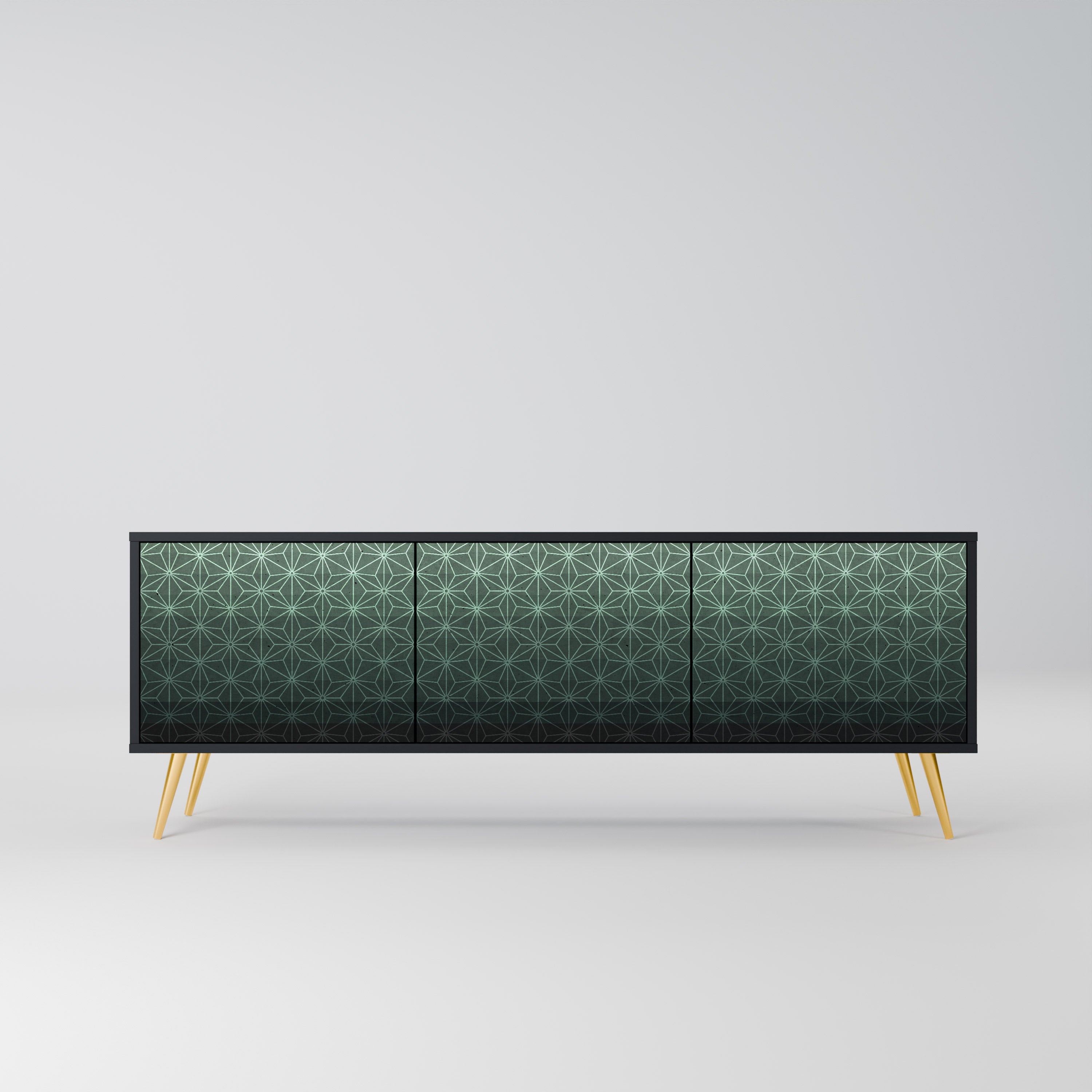 ORNAMENTAL GLIMMER Szafka RTV 3-drzwiowa korpus Czarny