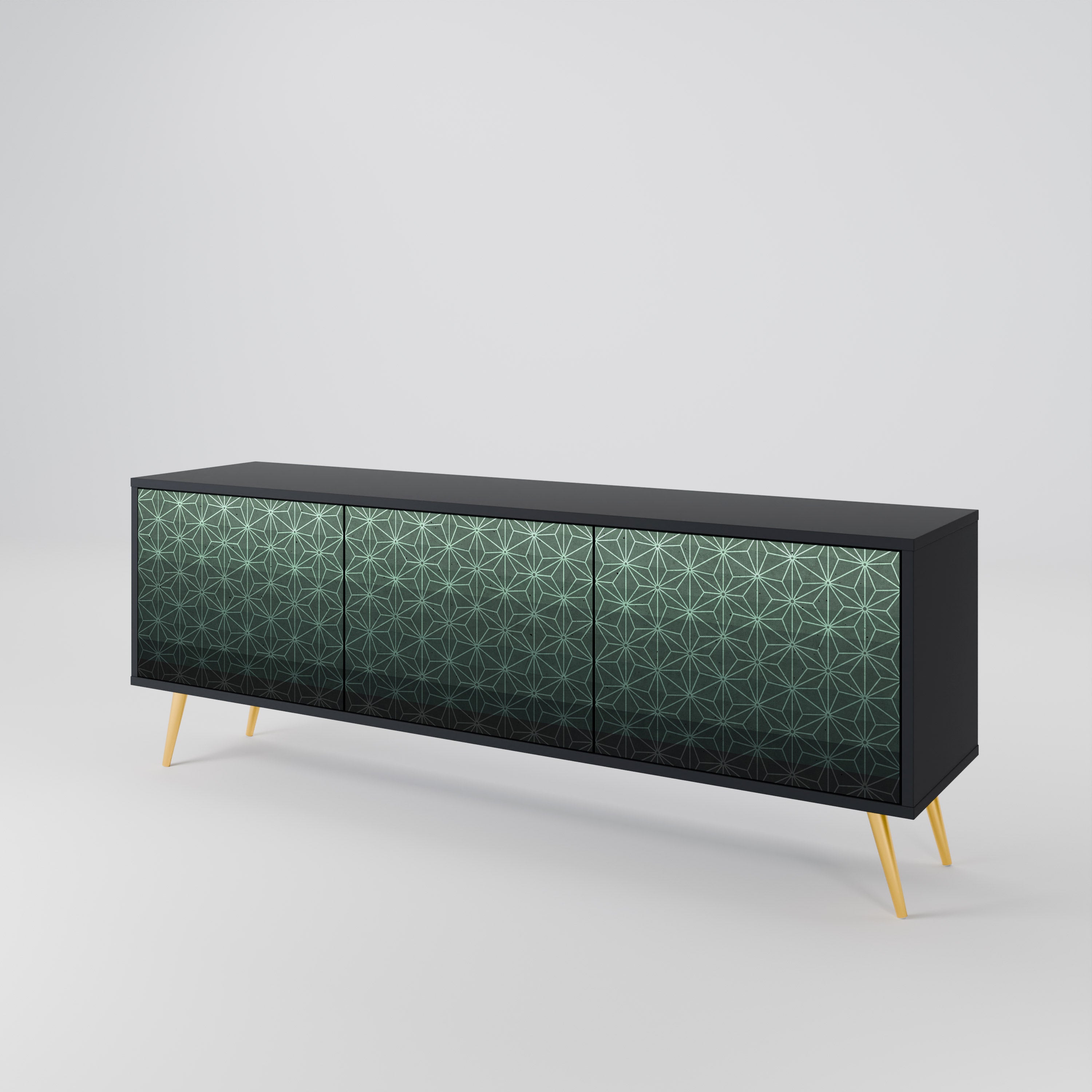 ORNAMENTAL GLIMMER Szafka RTV 3-drzwiowa korpus Czarny