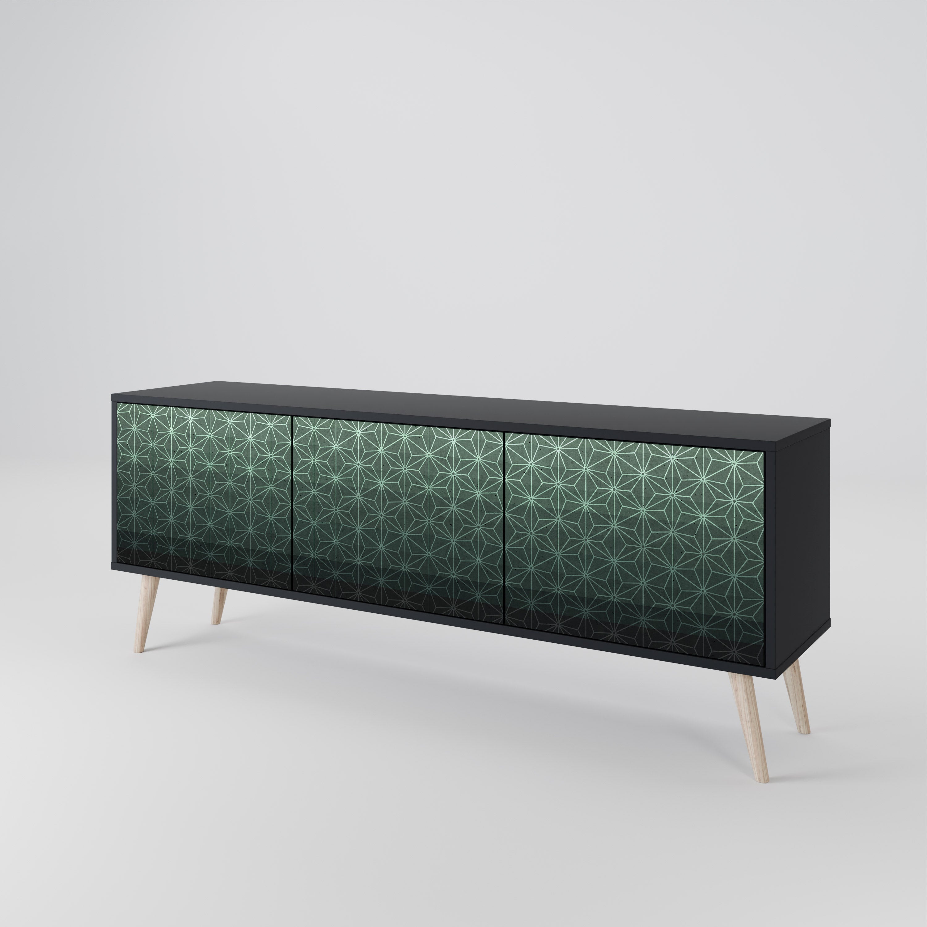ORNAMENTAL GLIMMER Szafka RTV 3-drzwiowa korpus Czarny
