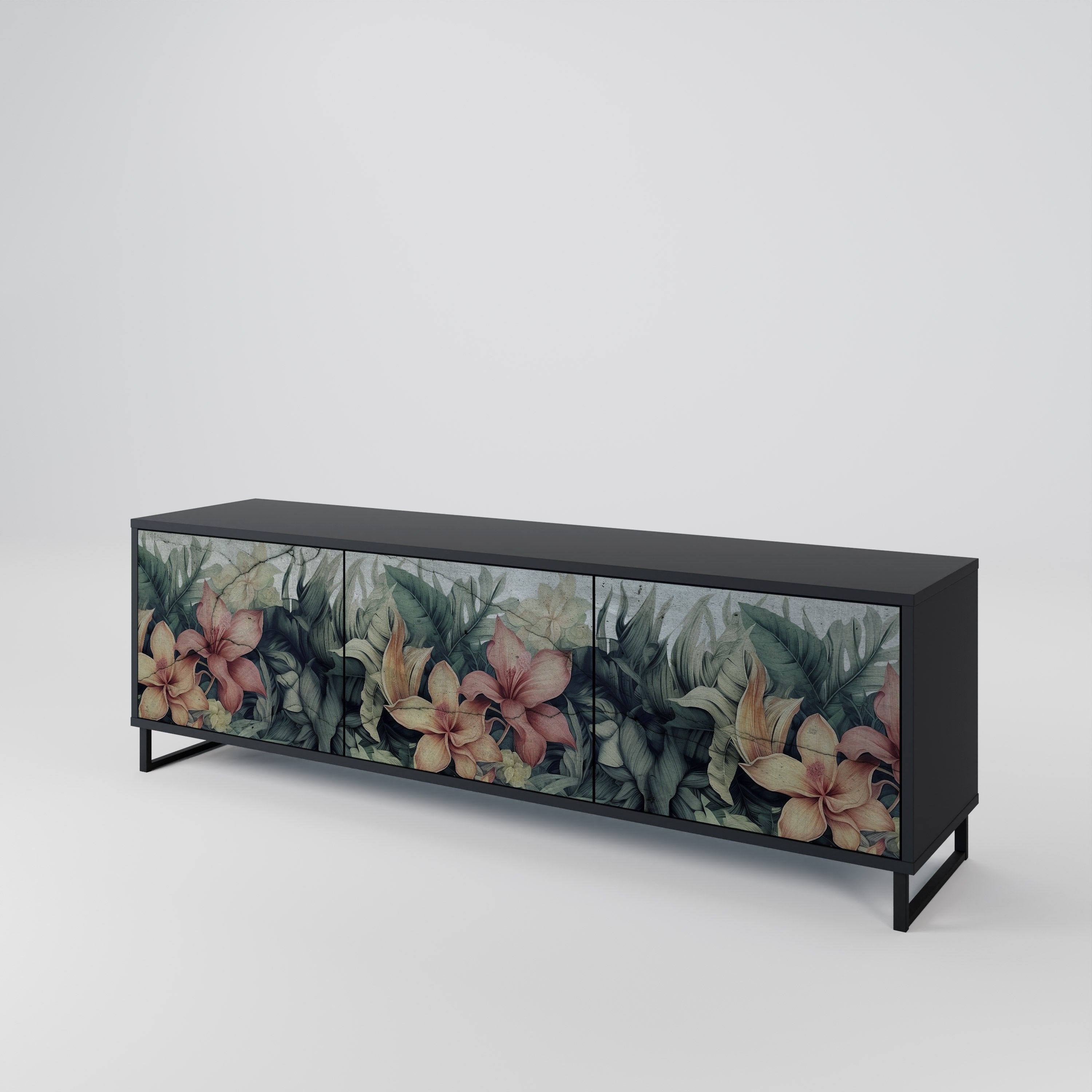HEAVENLY BLOOM Szafka RTV 3-drzwiowa korpus Czarny
