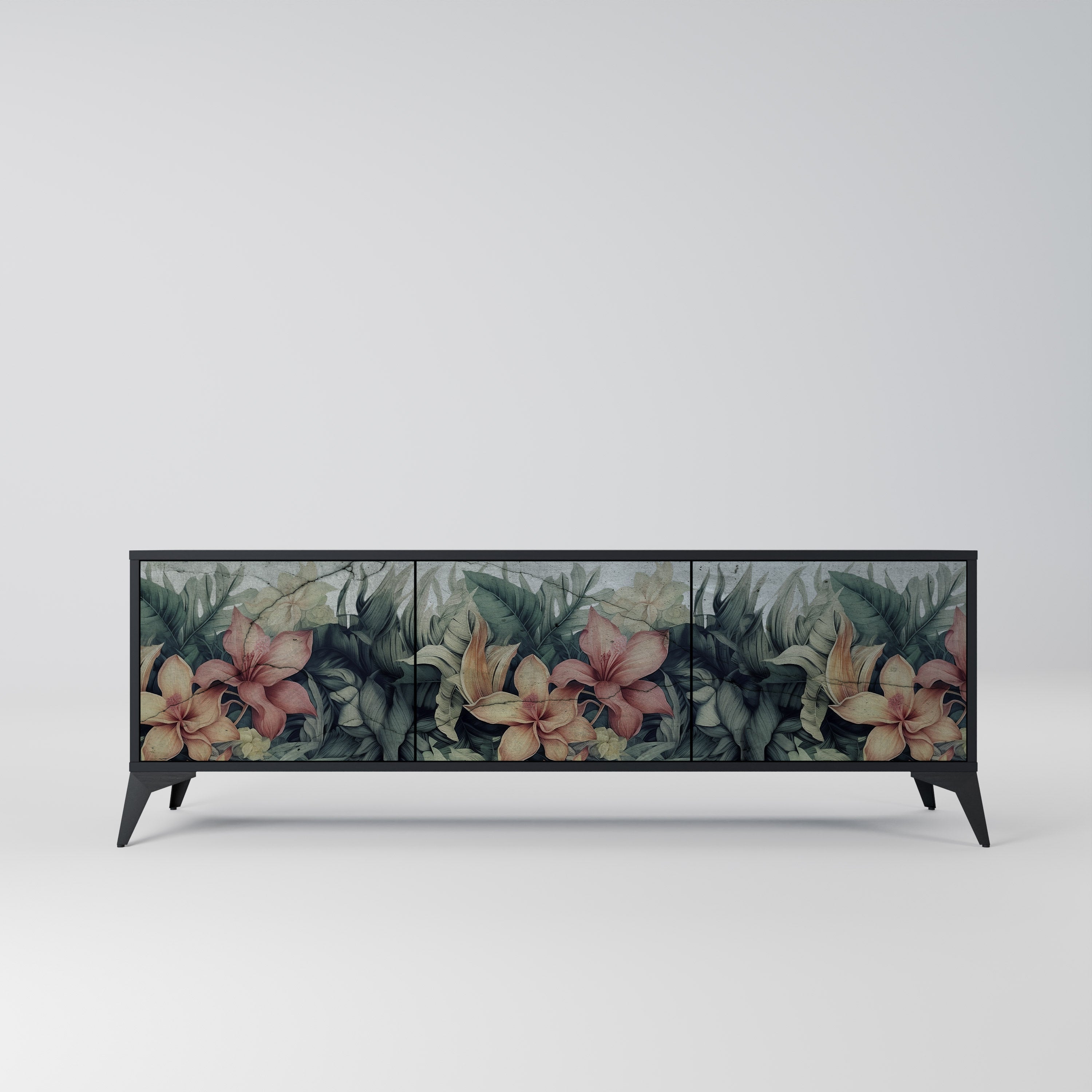 HEAVENLY BLOOM Szafka RTV 3-drzwiowa korpus Czarny