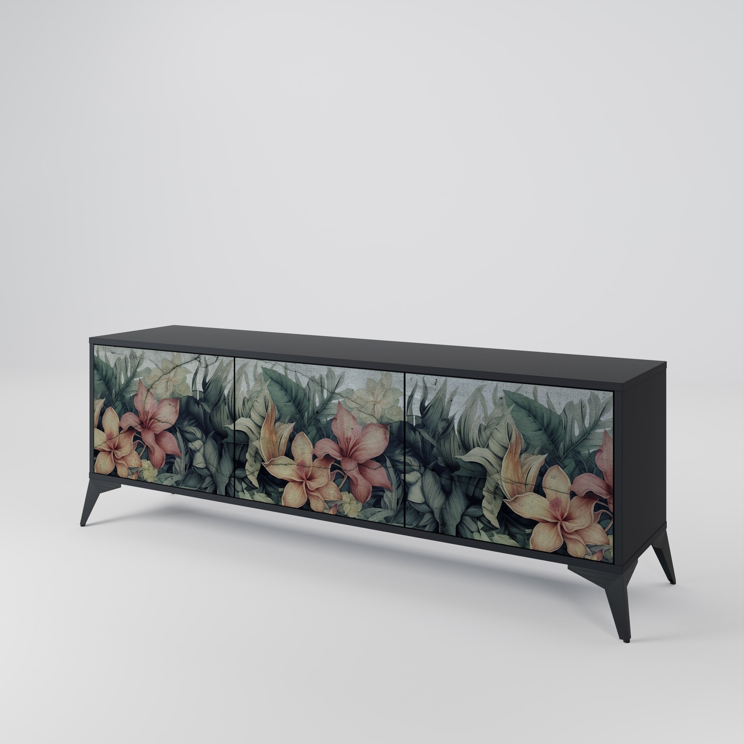 HEAVENLY BLOOM Szafka RTV 3-drzwiowa korpus Czarny