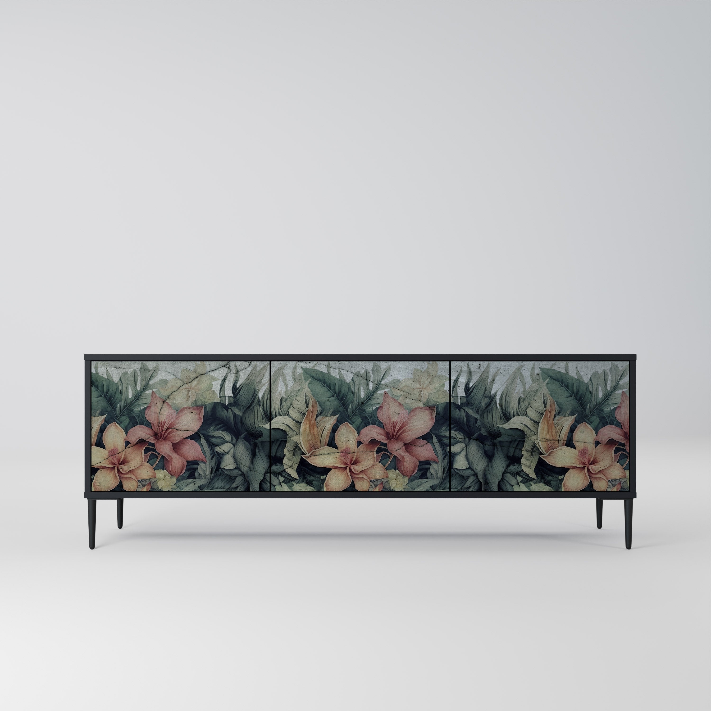 HEAVENLY BLOOM Szafka RTV 3-drzwiowa korpus Czarny