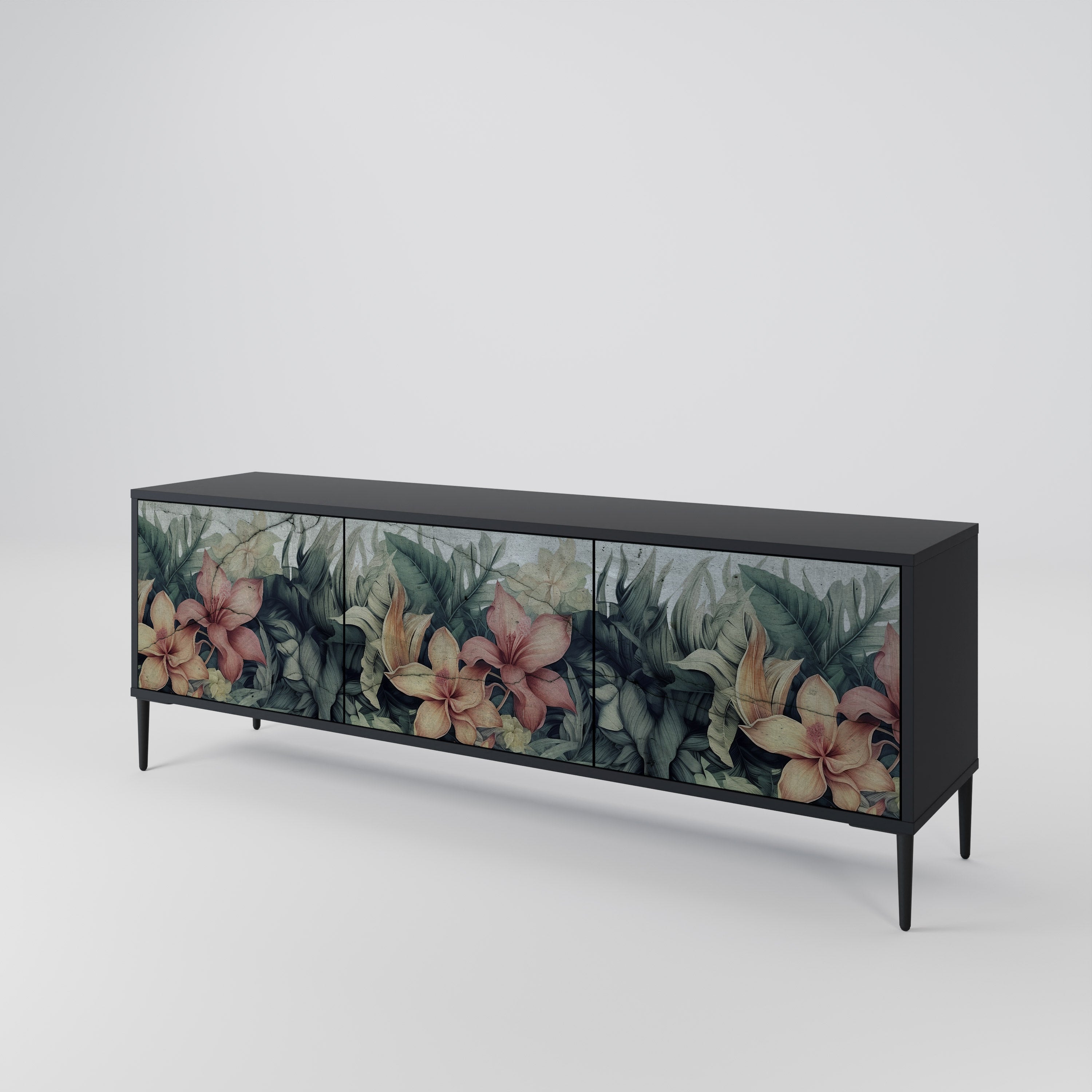 HEAVENLY BLOOM Szafka RTV 3-drzwiowa korpus Czarny