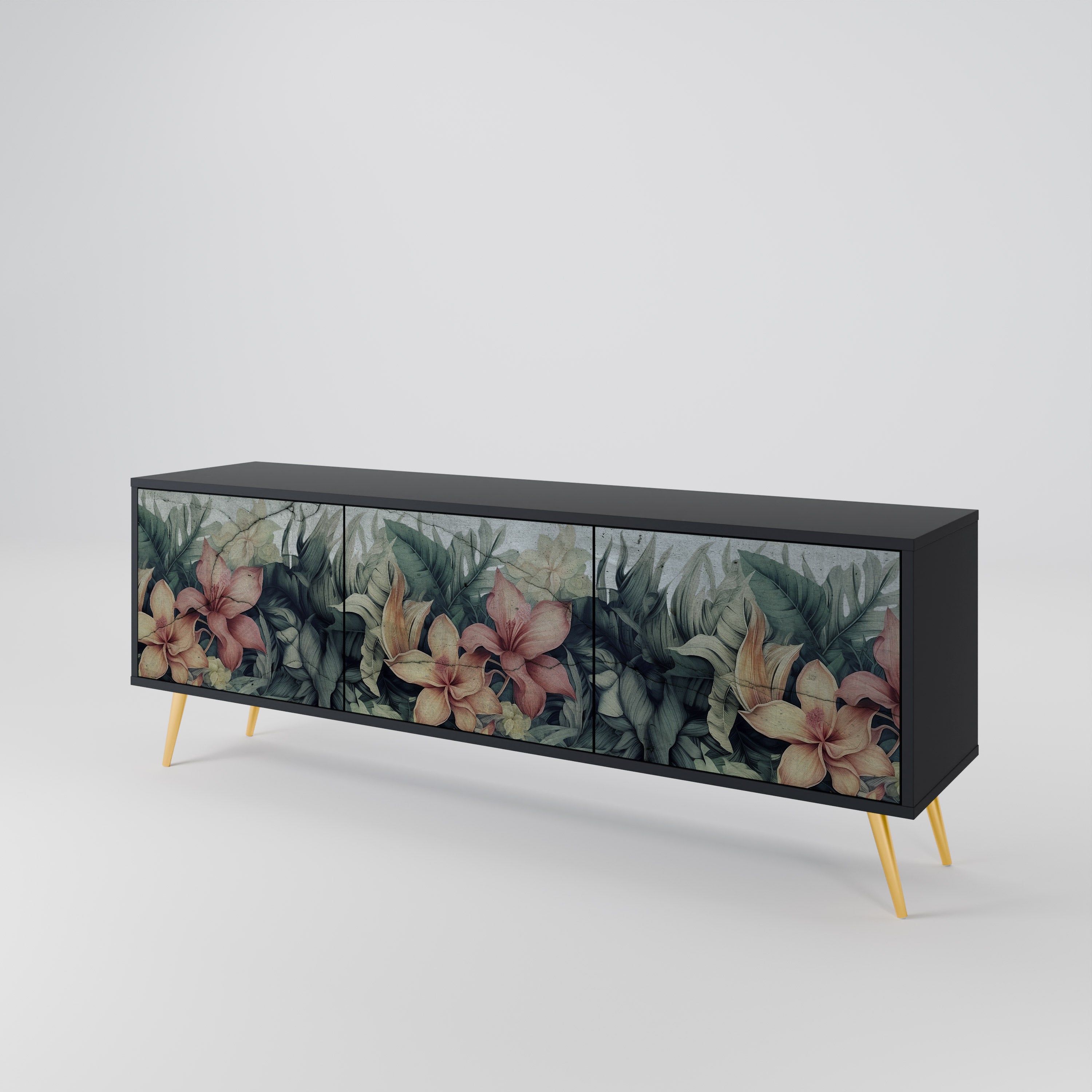 HEAVENLY BLOOM Szafka RTV 3-drzwiowa korpus Czarny