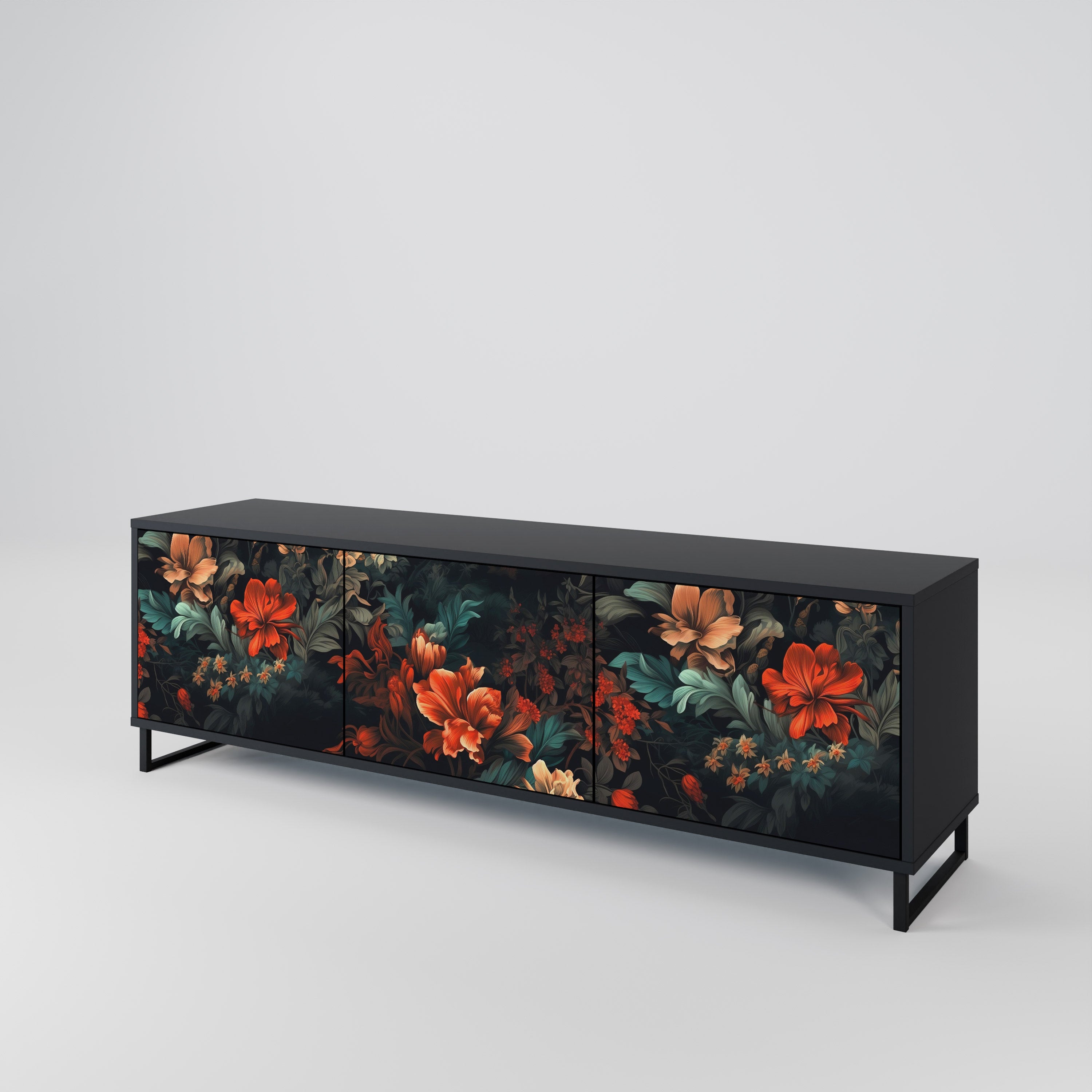 IMAGINARY BLOSSOM Szafka RTV 3-drzwiowa korpus Czarny