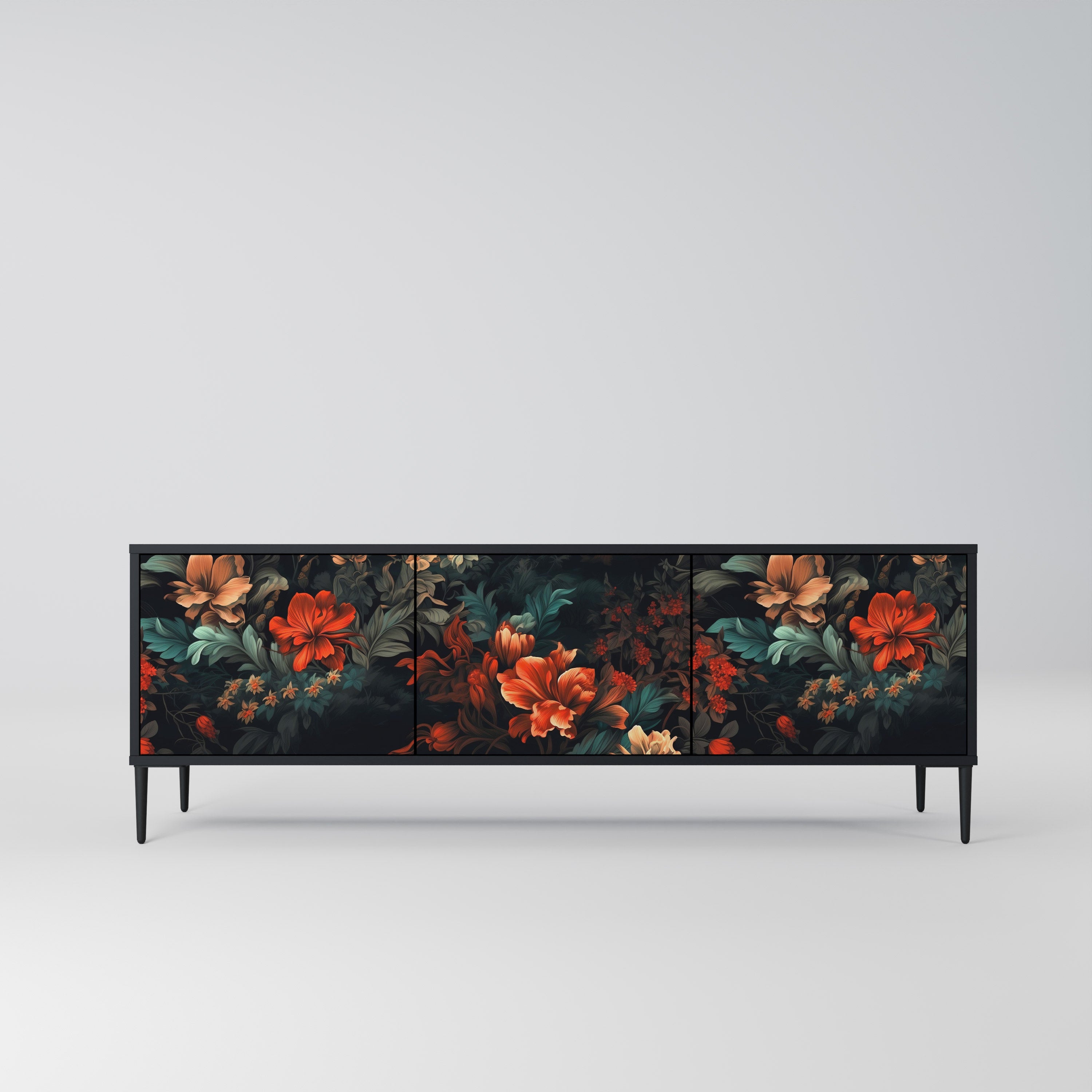 IMAGINARY BLOSSOM Szafka RTV 3-drzwiowa korpus Czarny