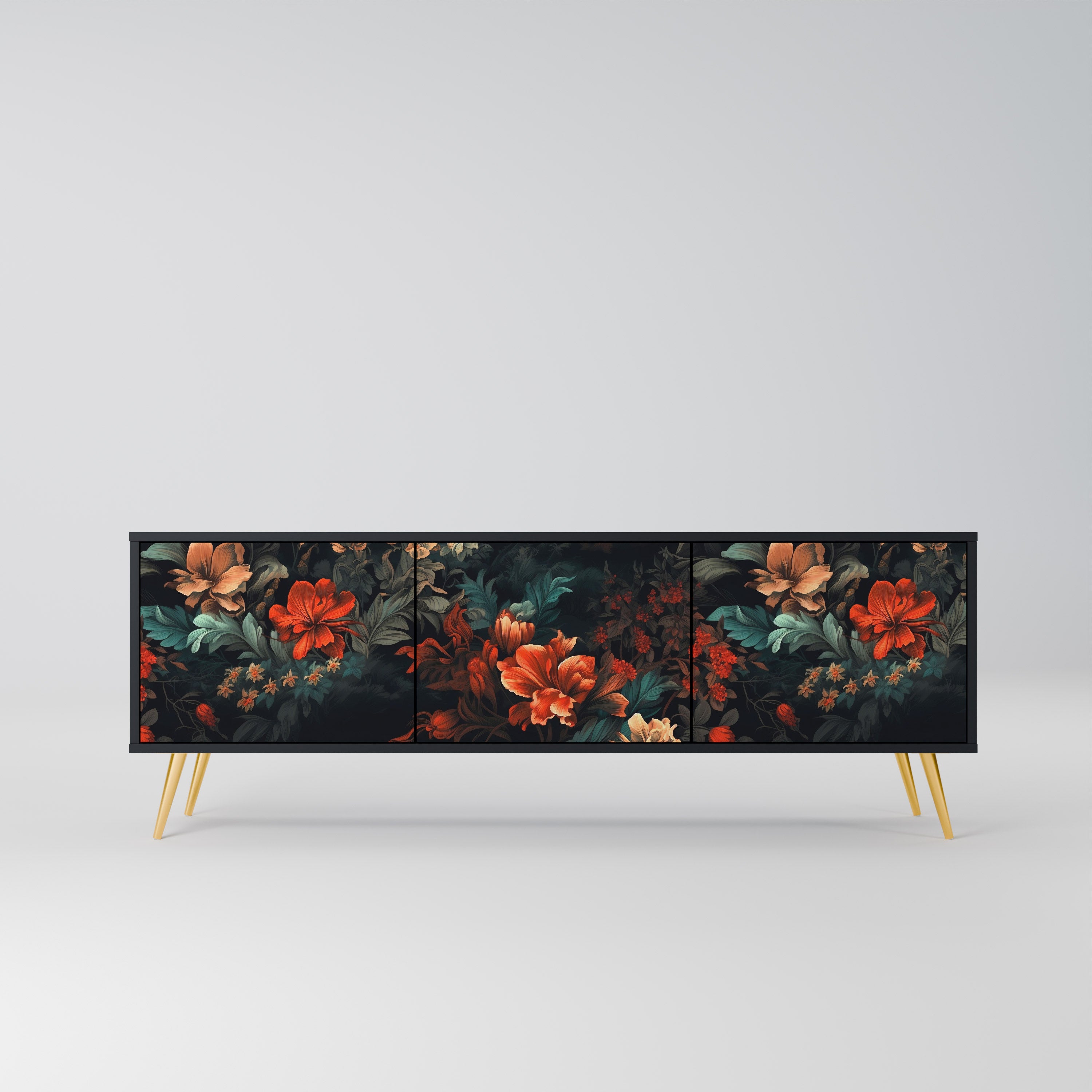 IMAGINARY BLOSSOM Szafka RTV 3-drzwiowa korpus Czarny