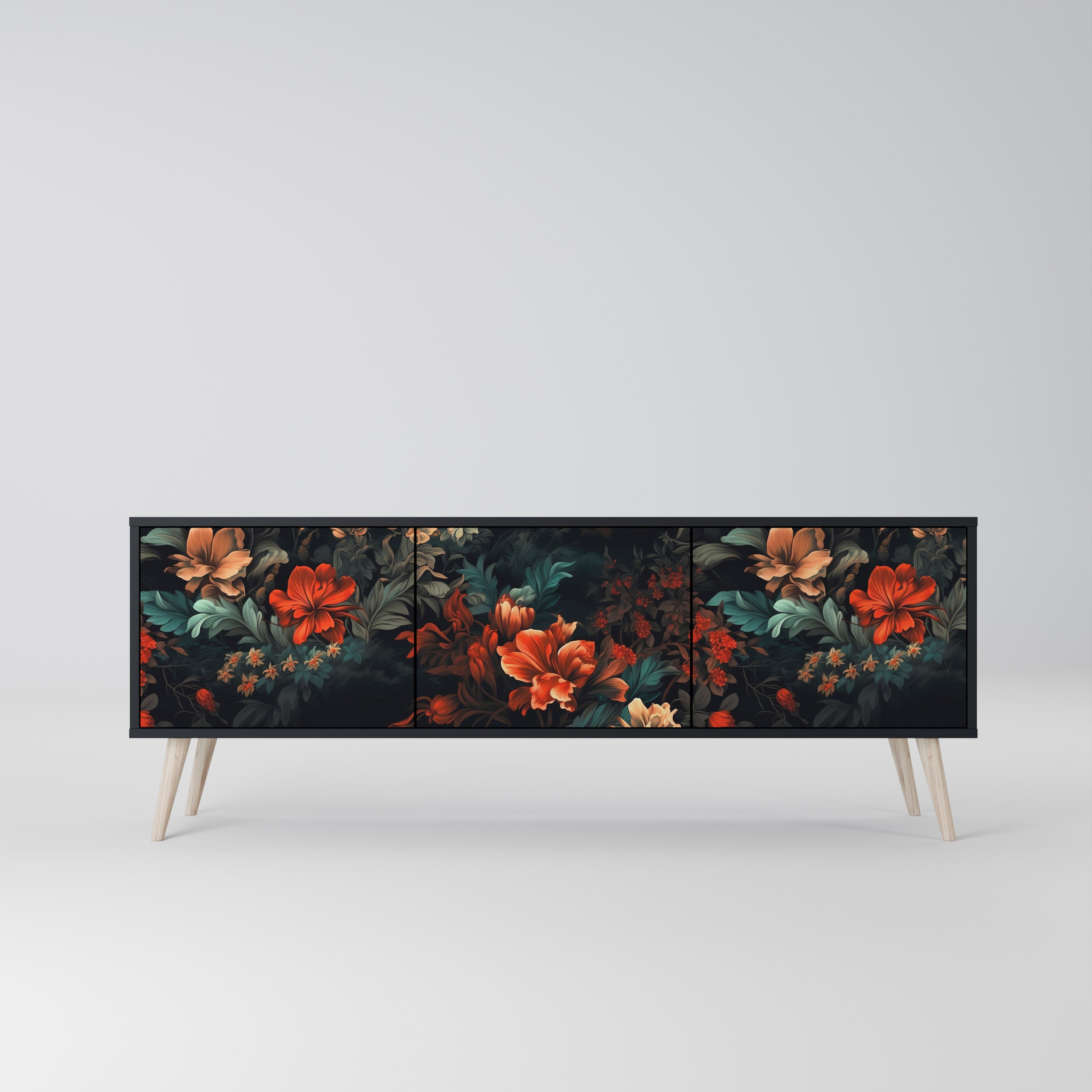 IMAGINARY BLOSSOM Szafka RTV 3-drzwiowa korpus Czarny