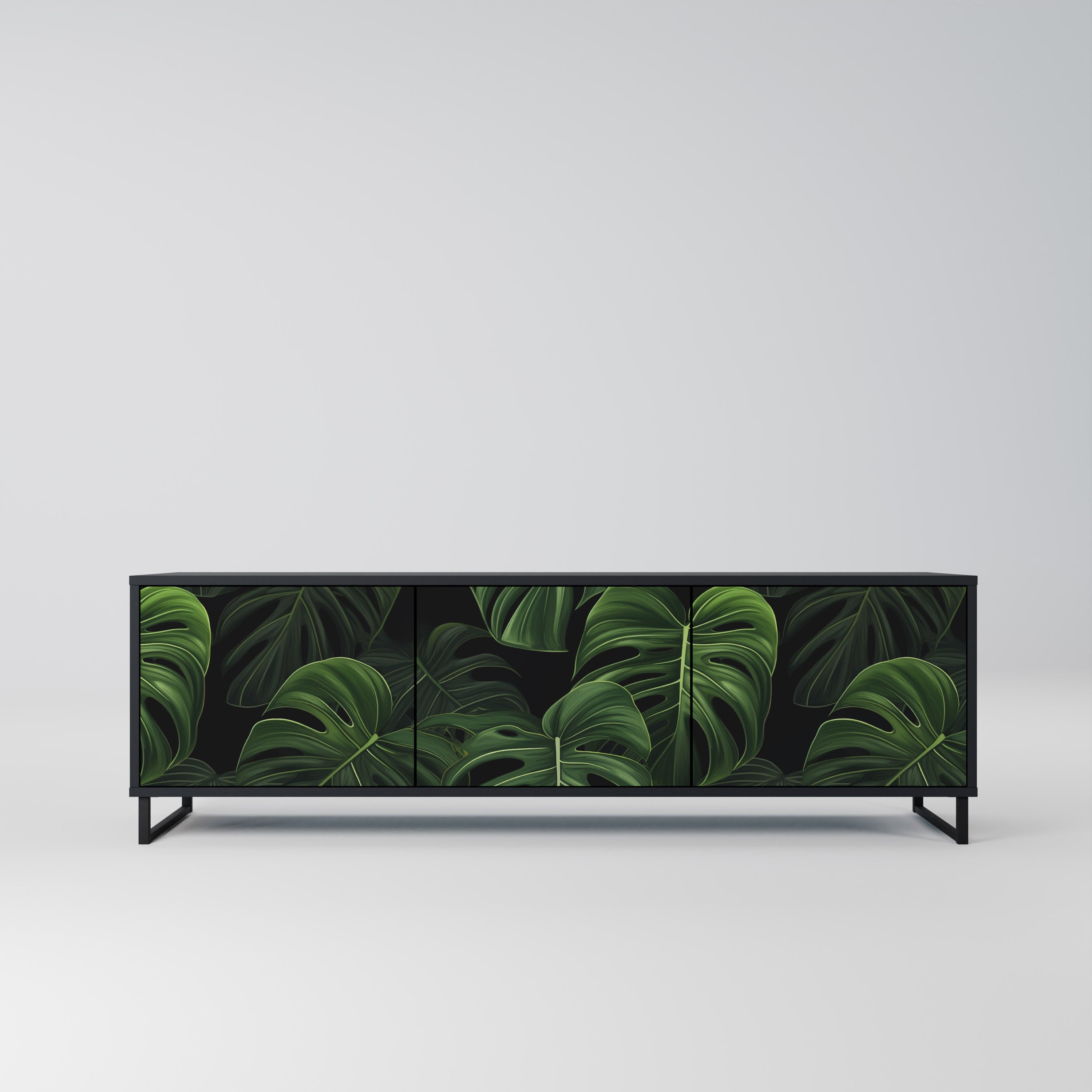 INFINITE MONSTERA Szafka RTV 3-drzwiowa korpus Czarny